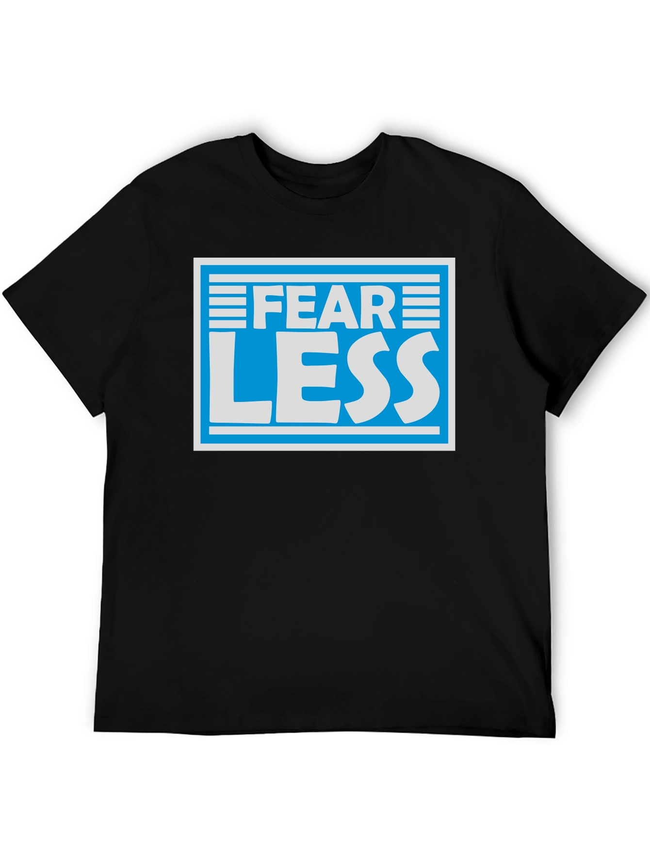 Fear Less Graphic T-Shirt - Blue & White Design