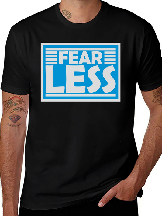Fear Less Graphic T-Shirt - Blue & White Design