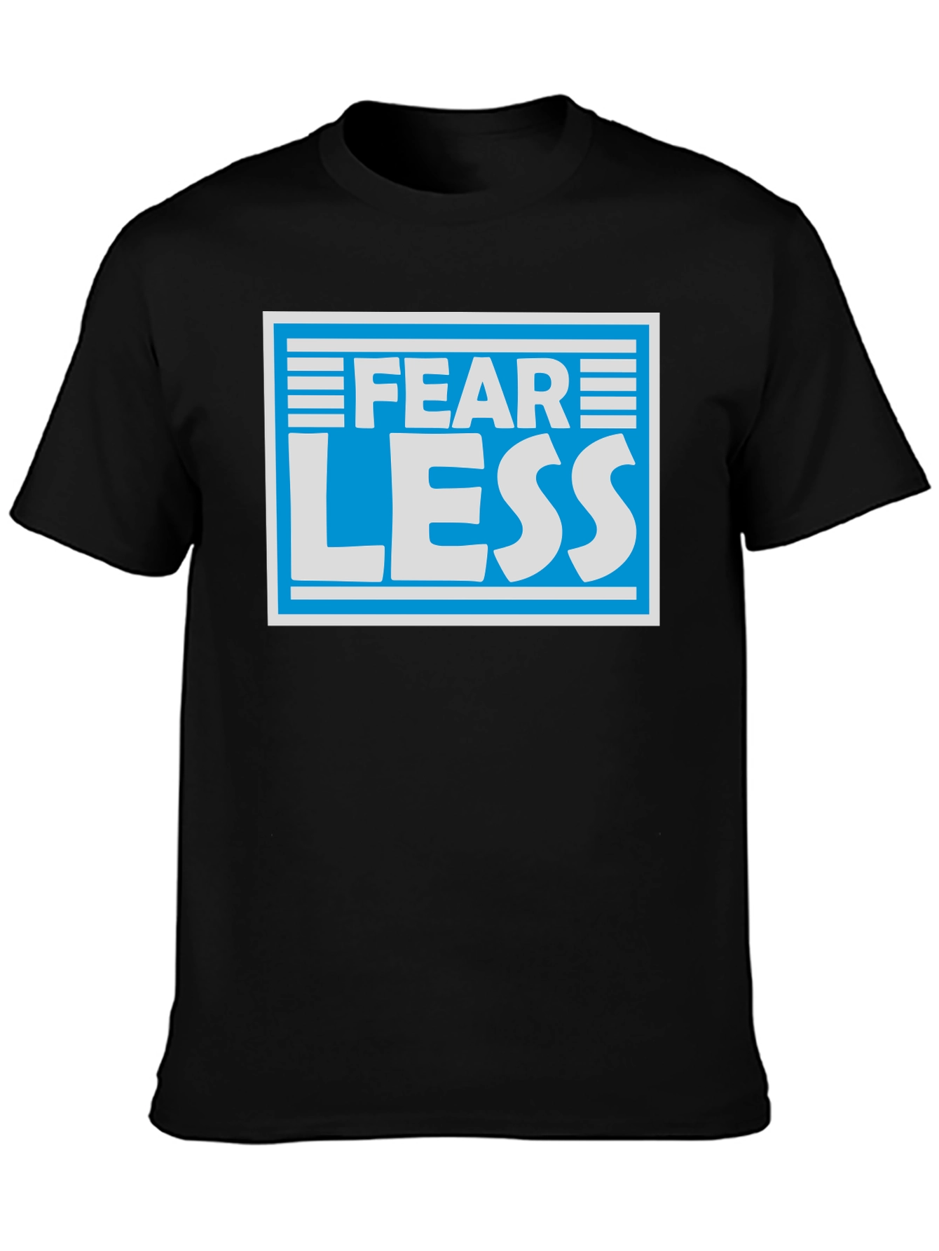 Fear Less Graphic T-Shirt - Blue & White Design