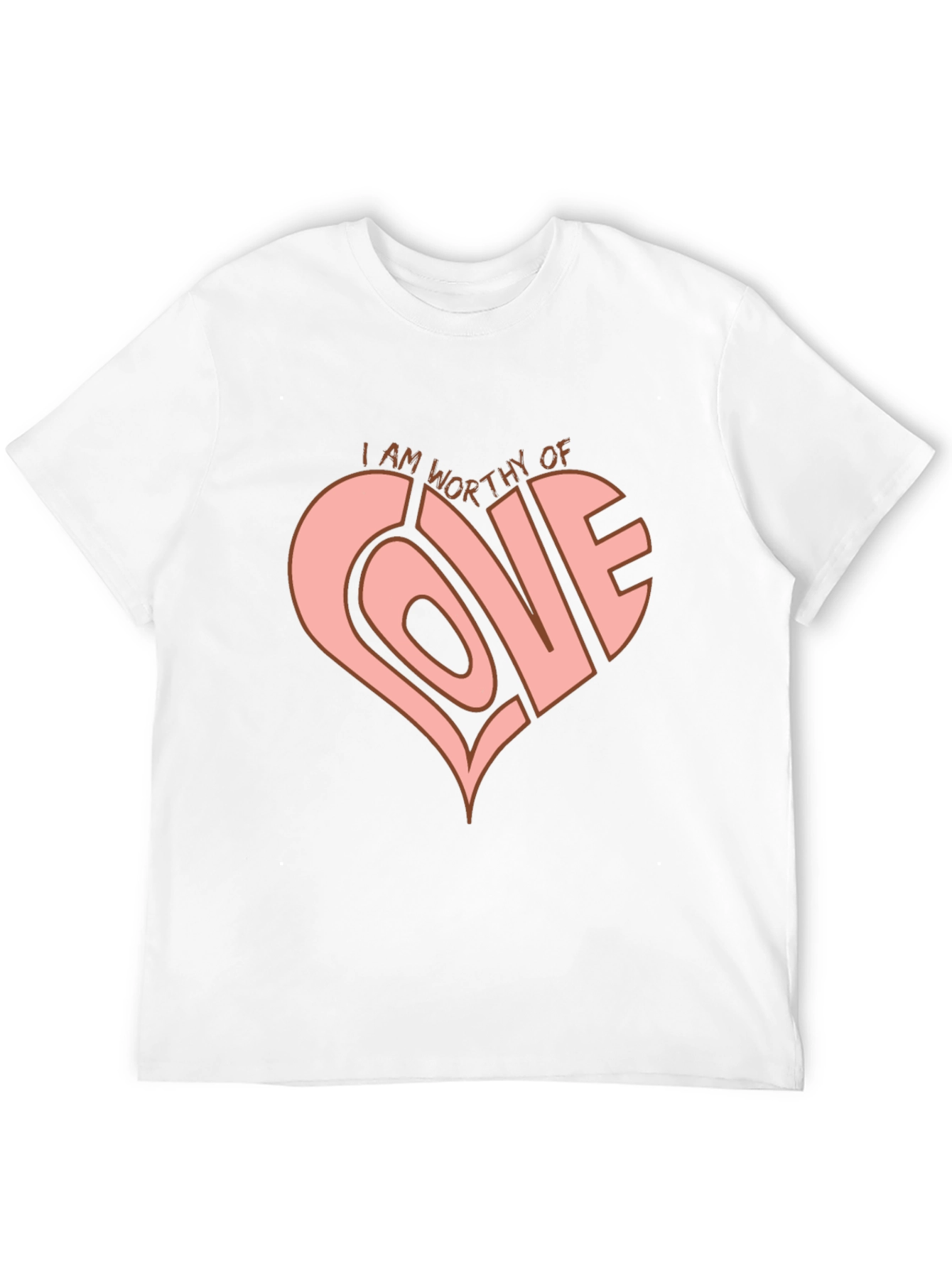 Worthy of Love Heart Graphic Tee - Black