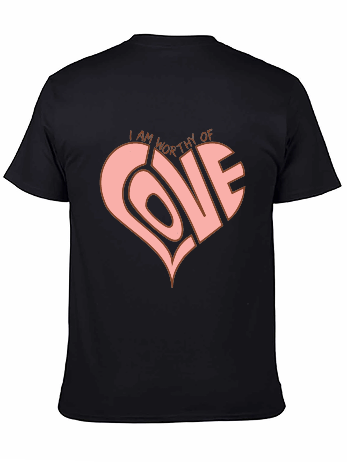 Worthy of Love Heart Graphic Tee - Black