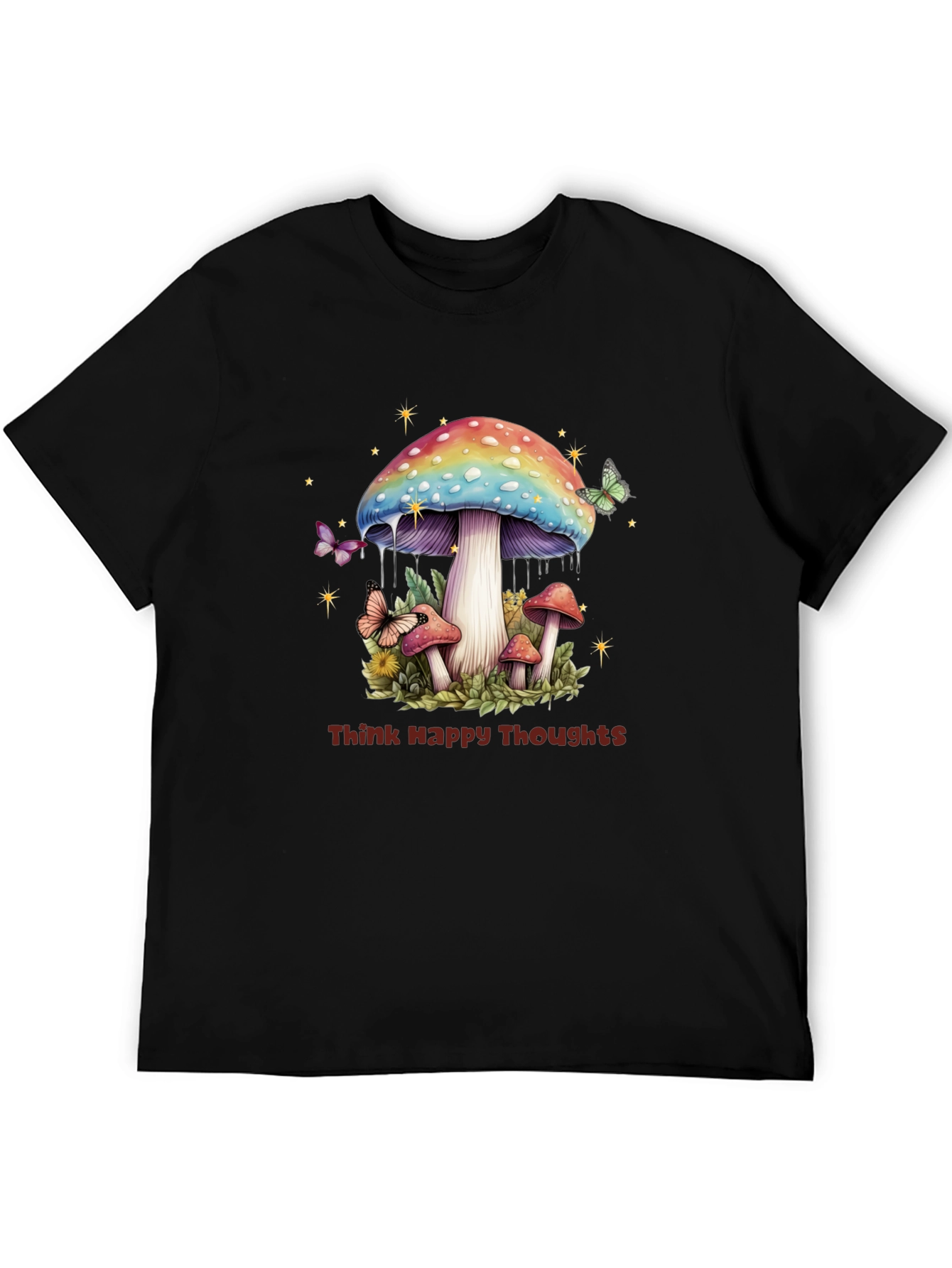 Think Happy Thoughts Mushroom Graphic Tee