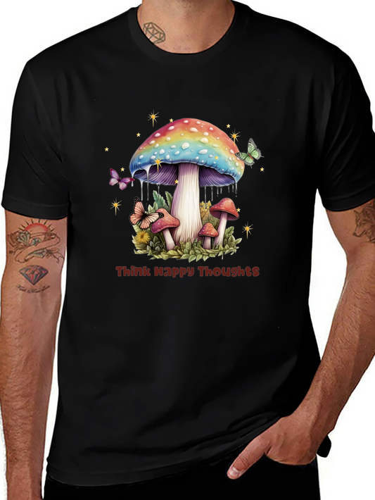 Think Happy Thoughts Mushroom Graphic Tee