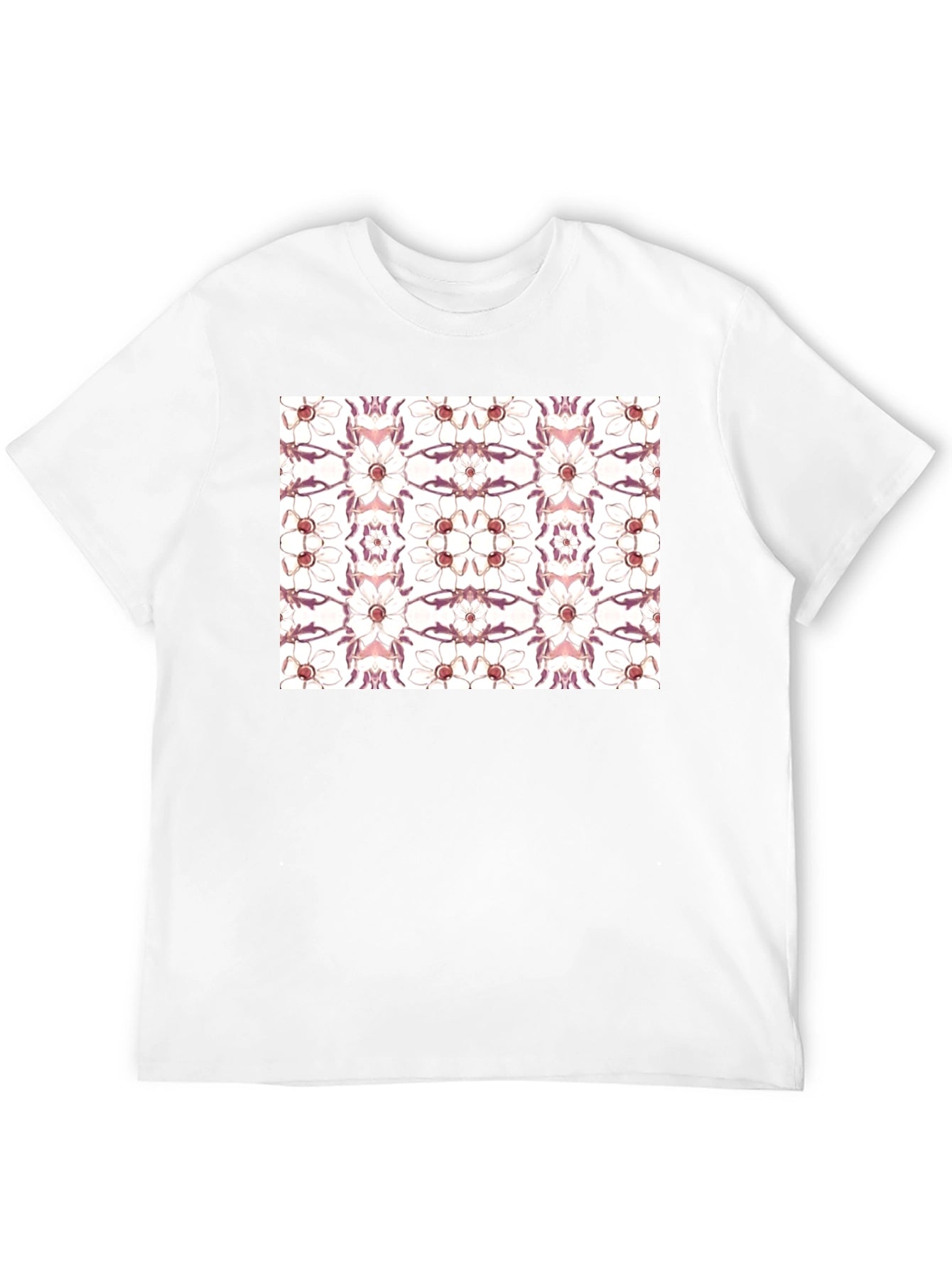 Floral Print Black Cotton Blend Graphic Tee