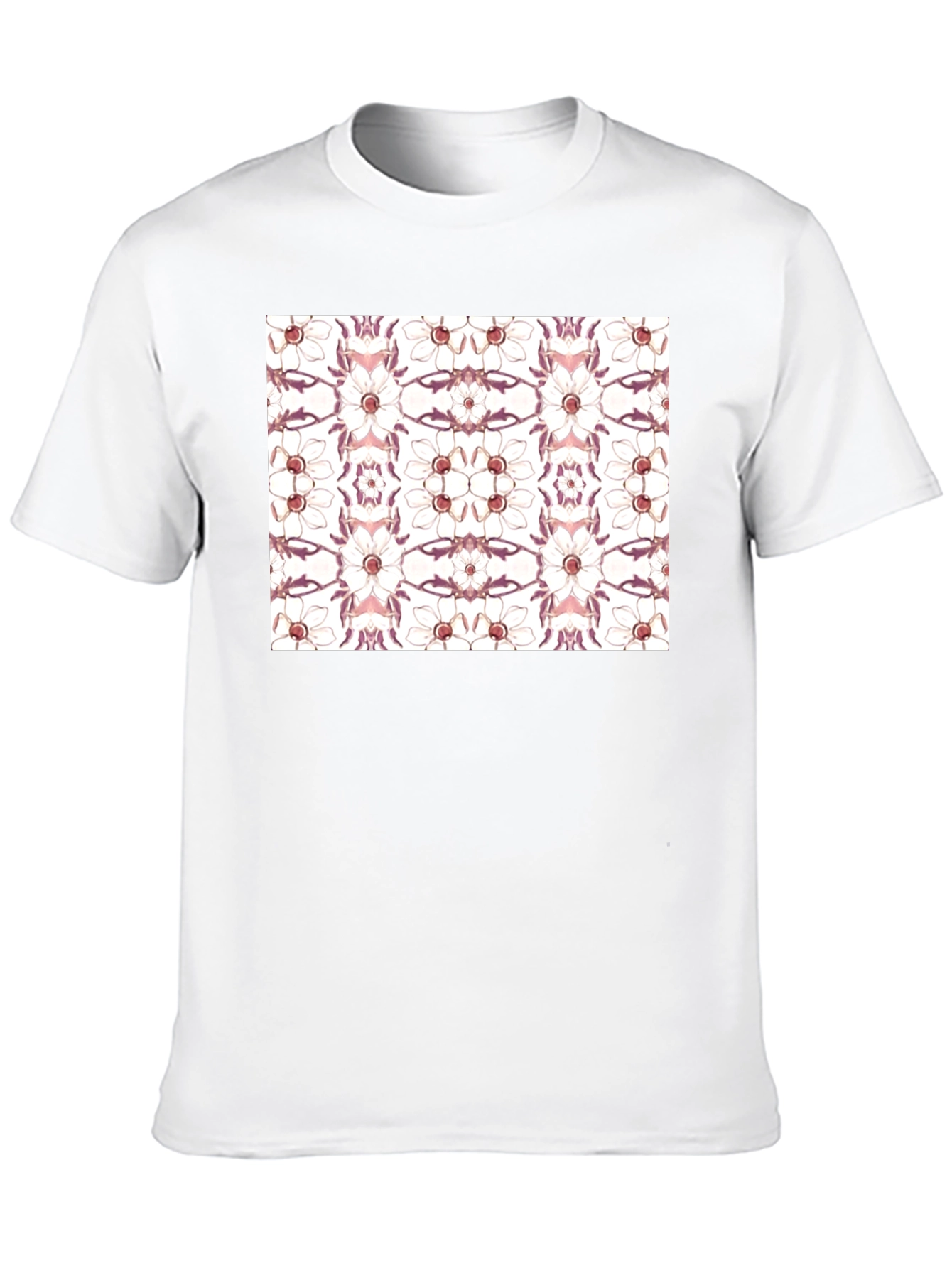 Floral Print Black Cotton Blend Graphic Tee