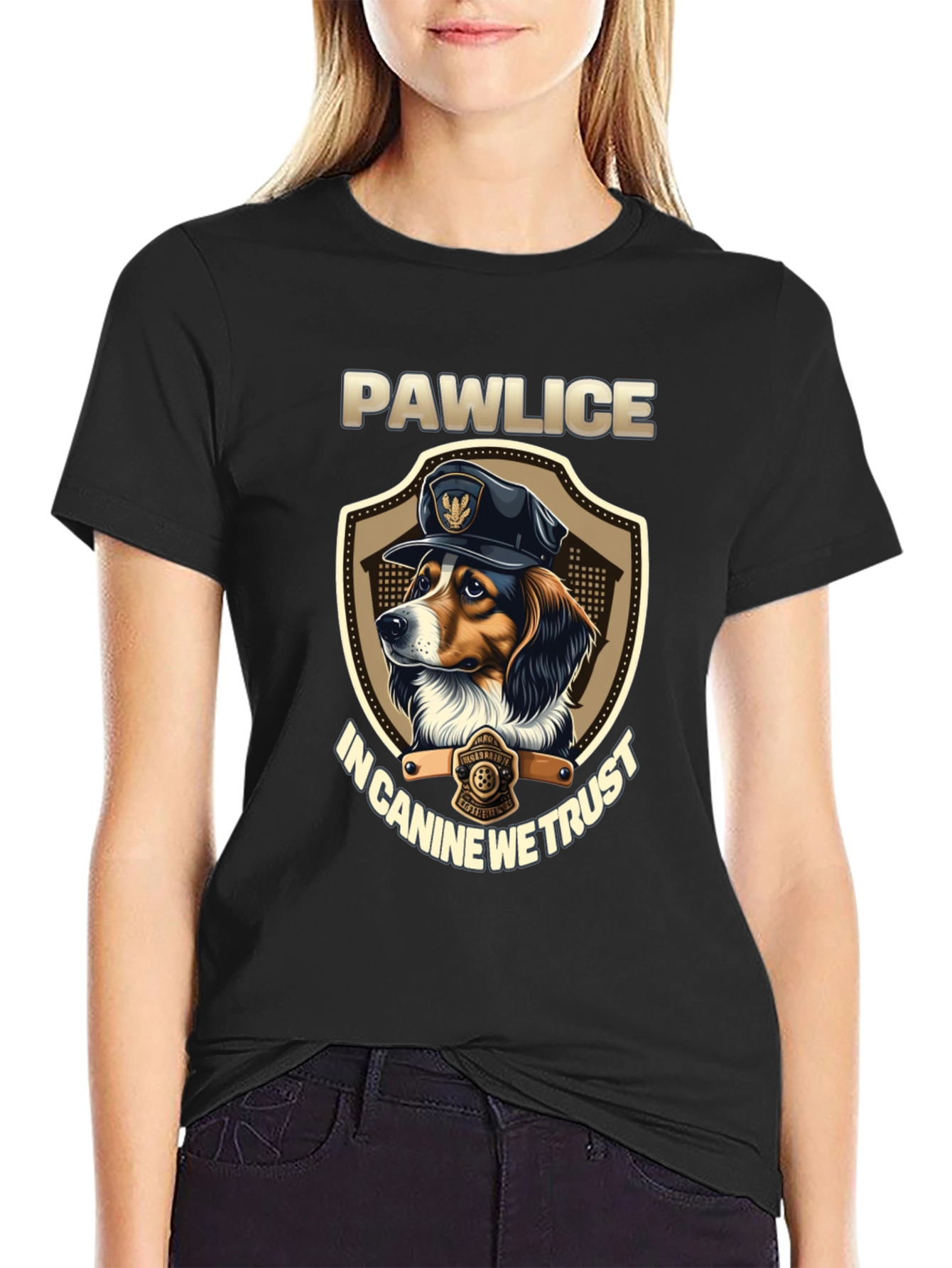 Pawlice Dog T-Shirt - In Canine We Trust
