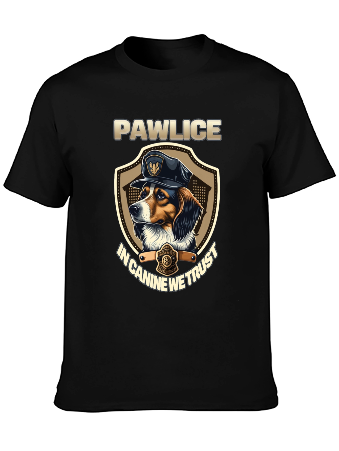 Pawlice Dog T-Shirt - In Canine We Trust