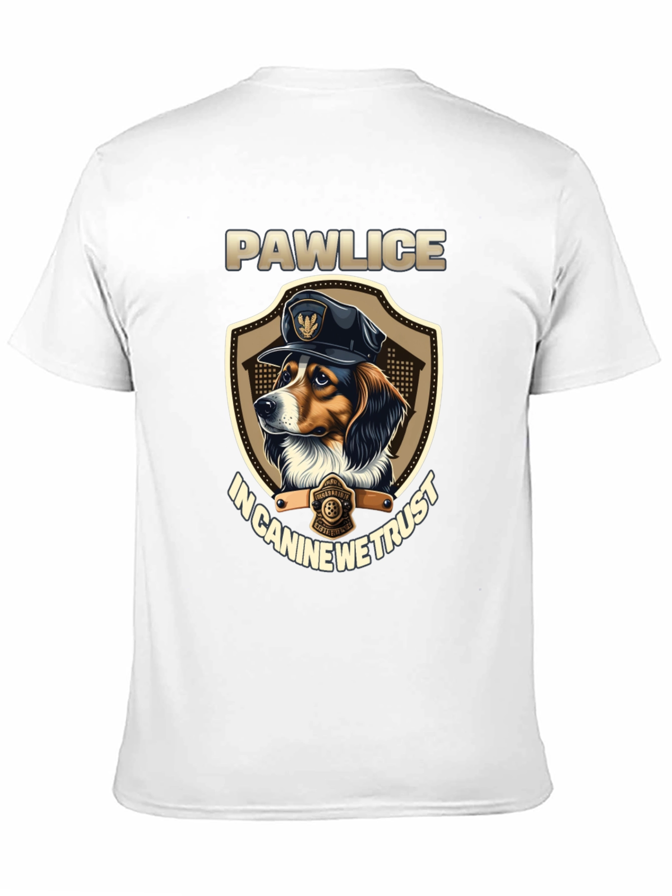 Pawlice Dog T-Shirt - In Canine We Trust