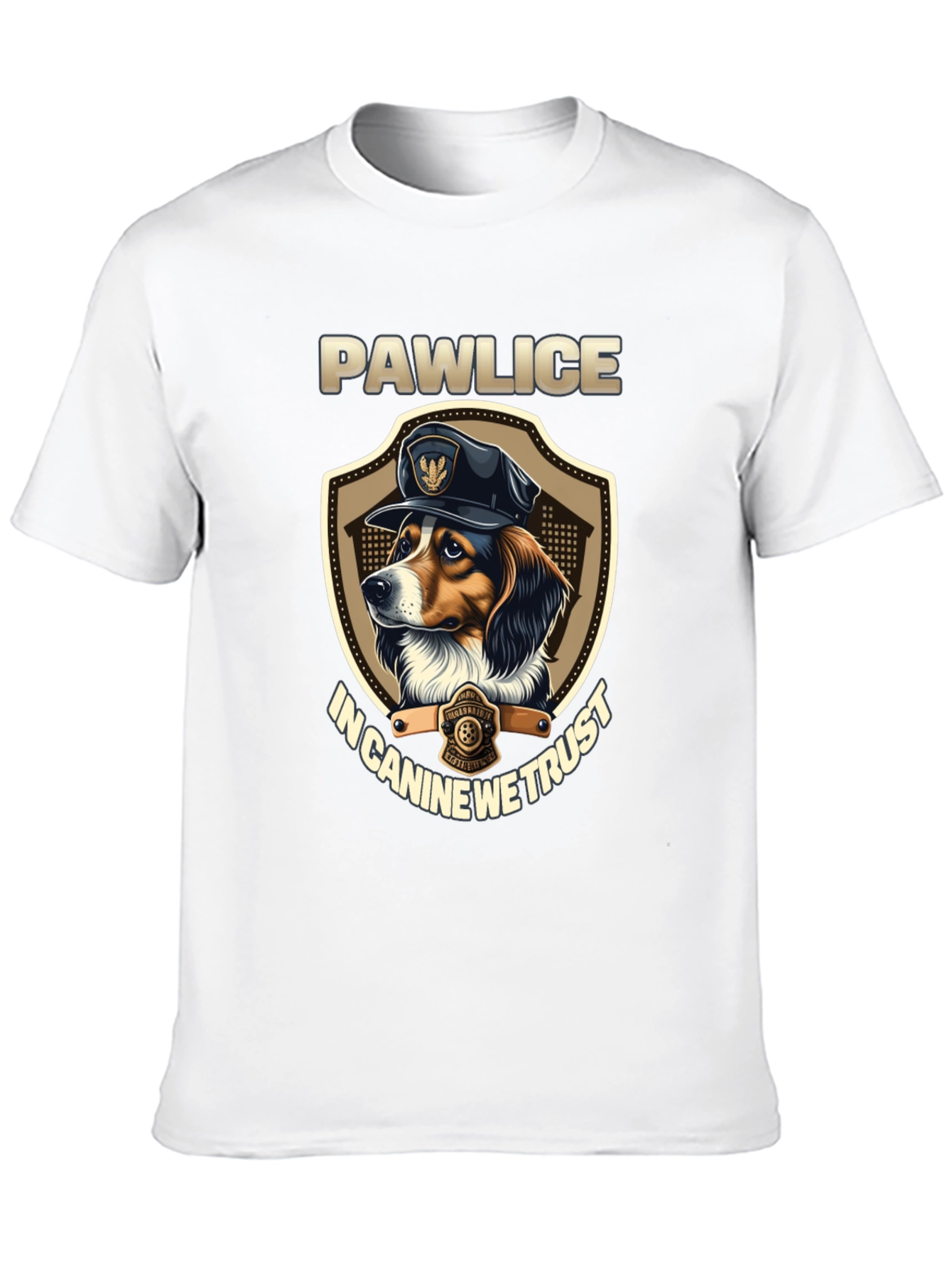 Pawlice Dog T-Shirt - In Canine We Trust