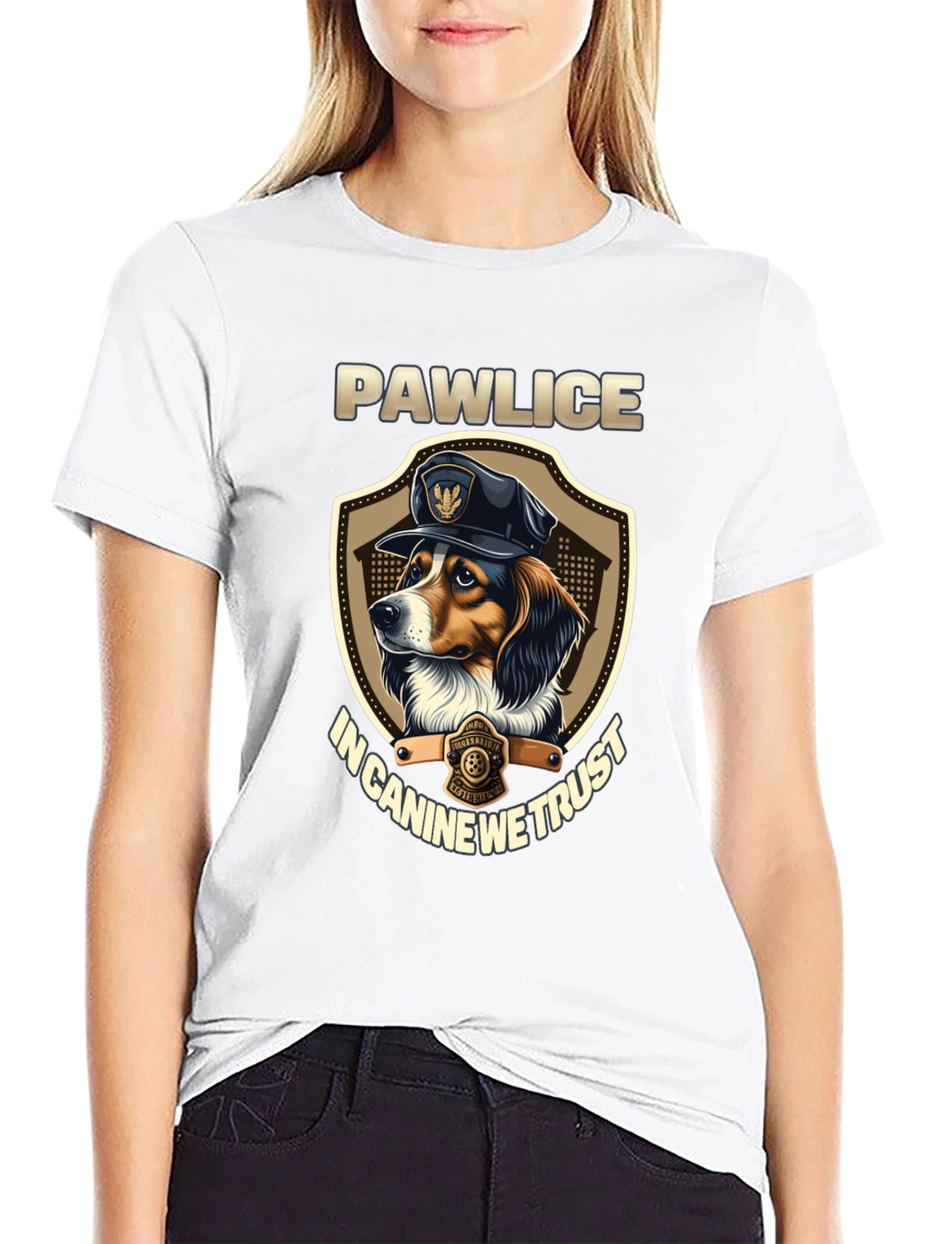 Pawlice Dog T-Shirt - In Canine We Trust