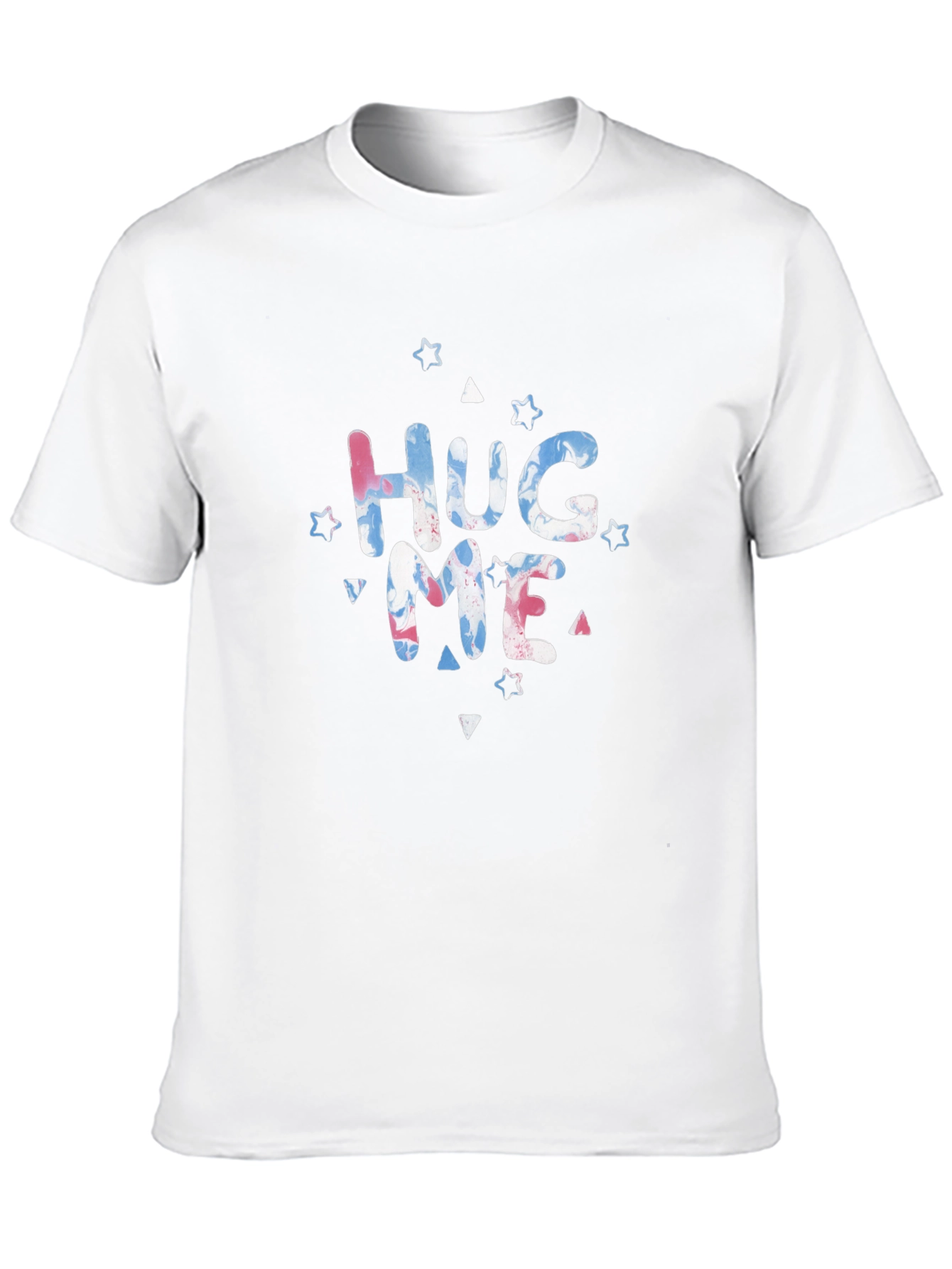 Hug Me Graphic Print Black T-Shirt