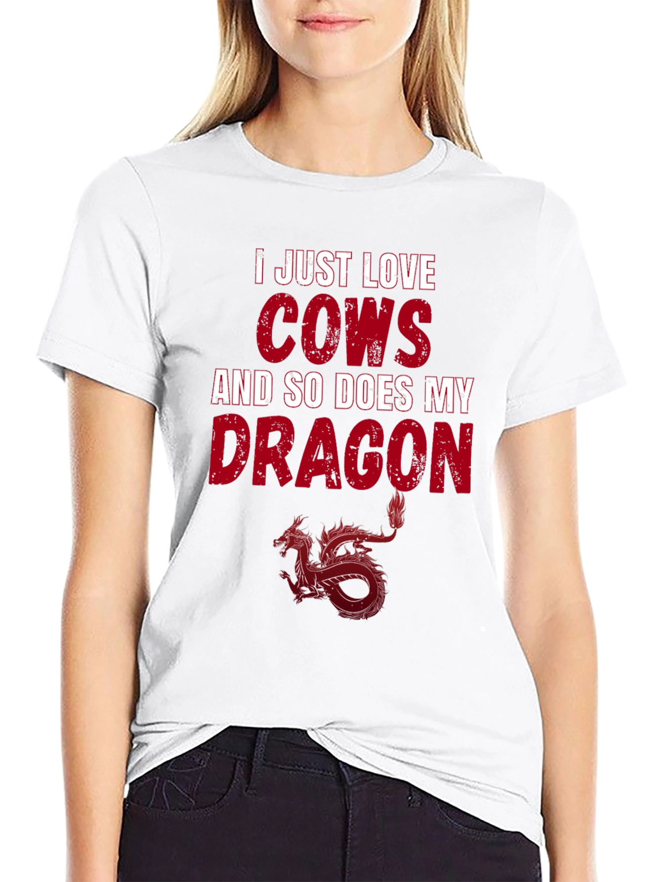 I Love Cows and My Dragon T-Shirt - Unisex