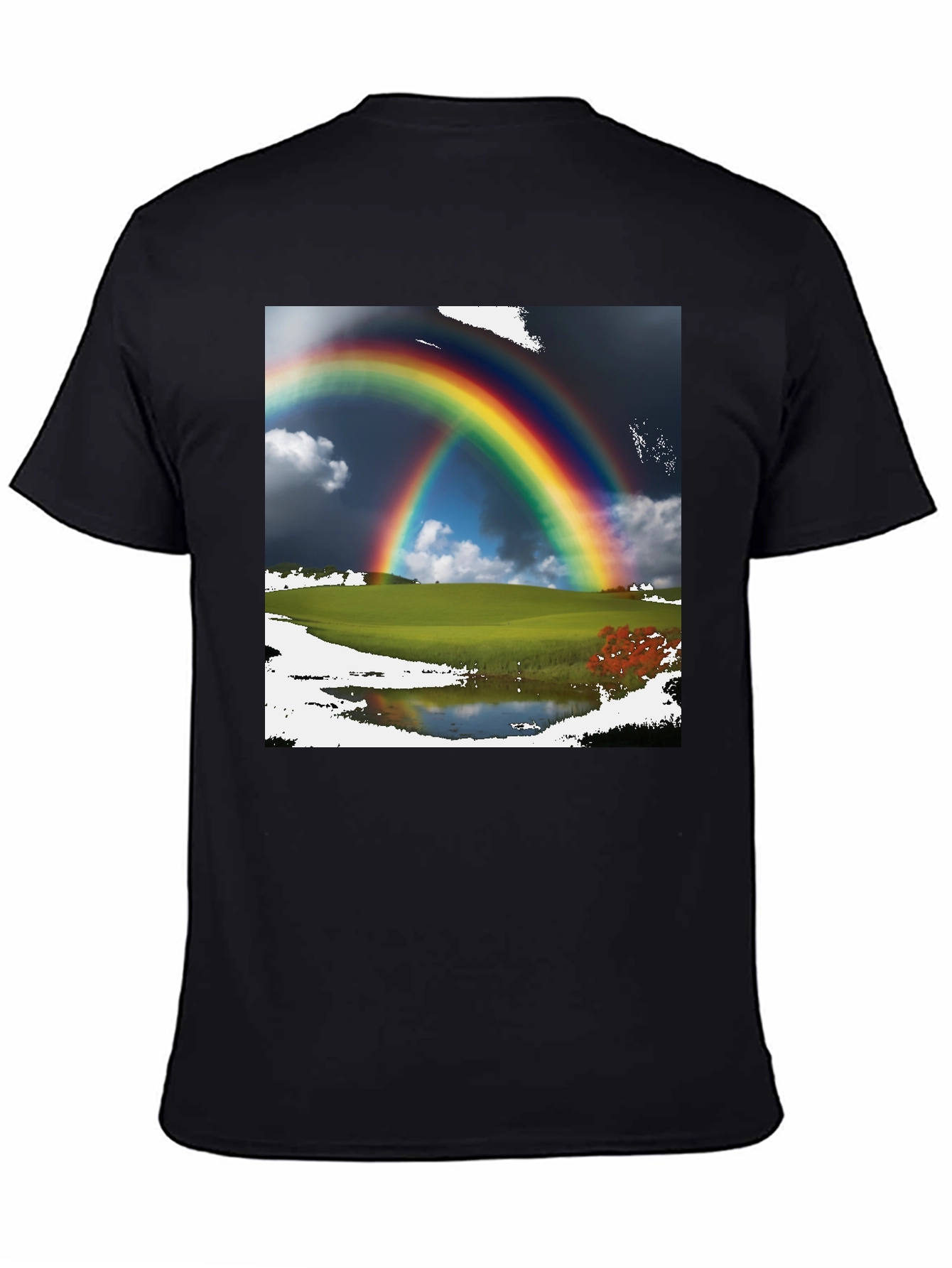 Rainbow Scene Black T-Shirt