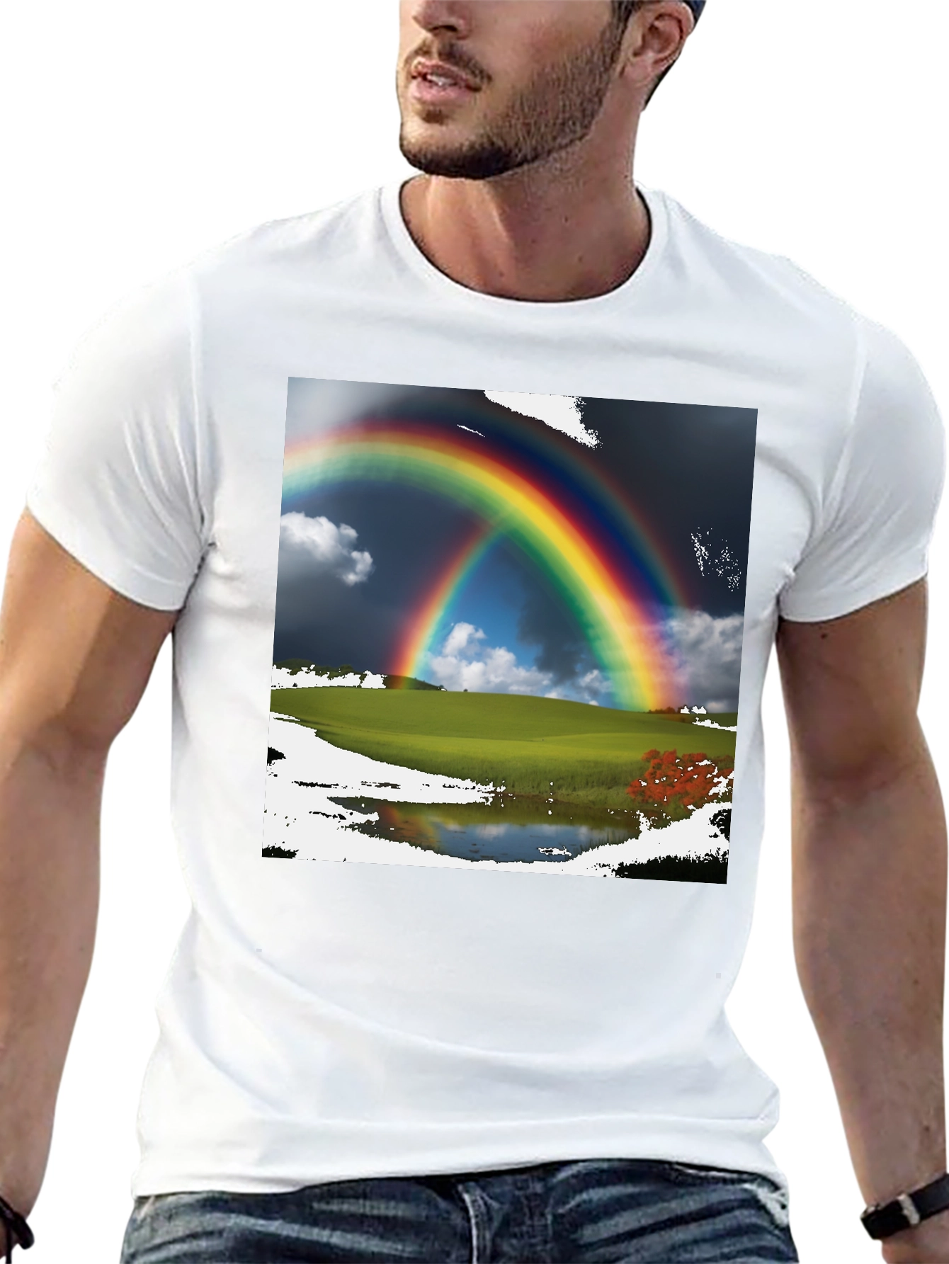 Rainbow Scene Black T-Shirt