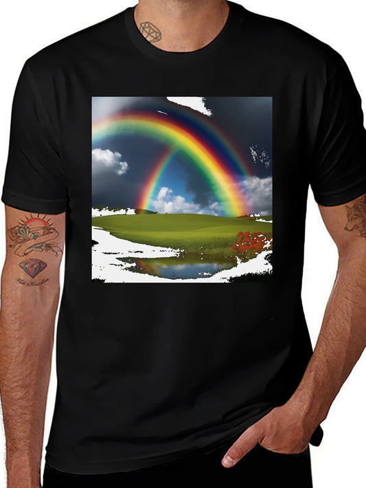 Rainbow Scene Black T-Shirt
