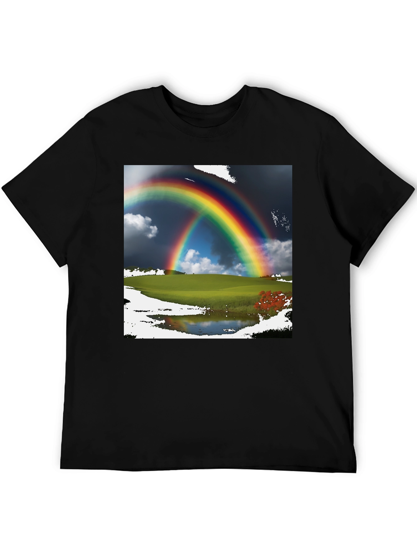 Rainbow Scene Black T-Shirt