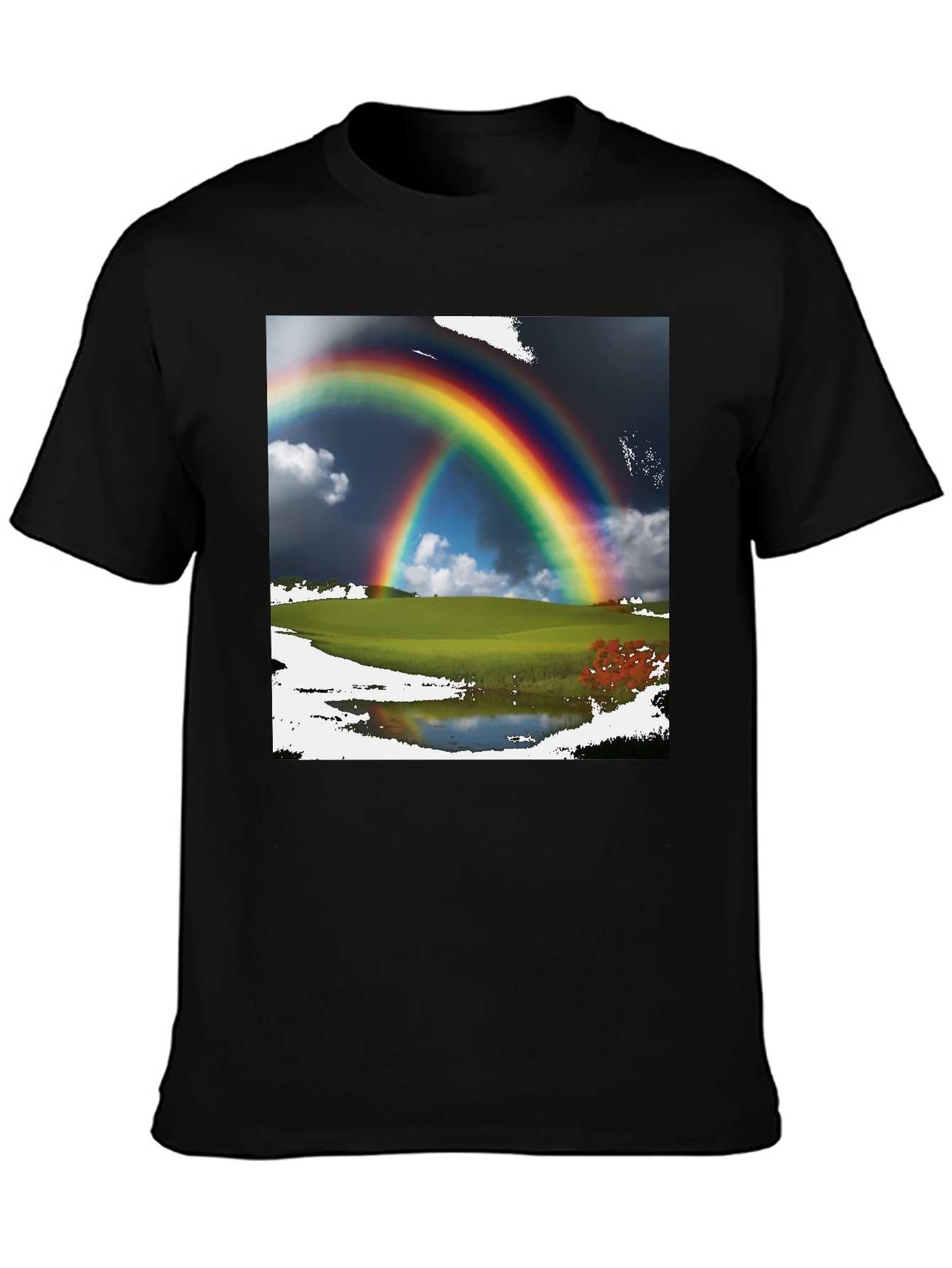 Rainbow Scene Black T-Shirt