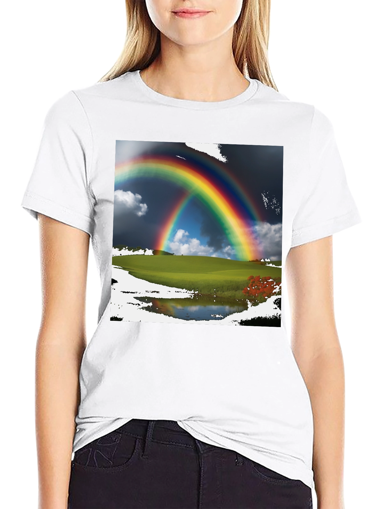 Rainbow Scene Black T-Shirt
