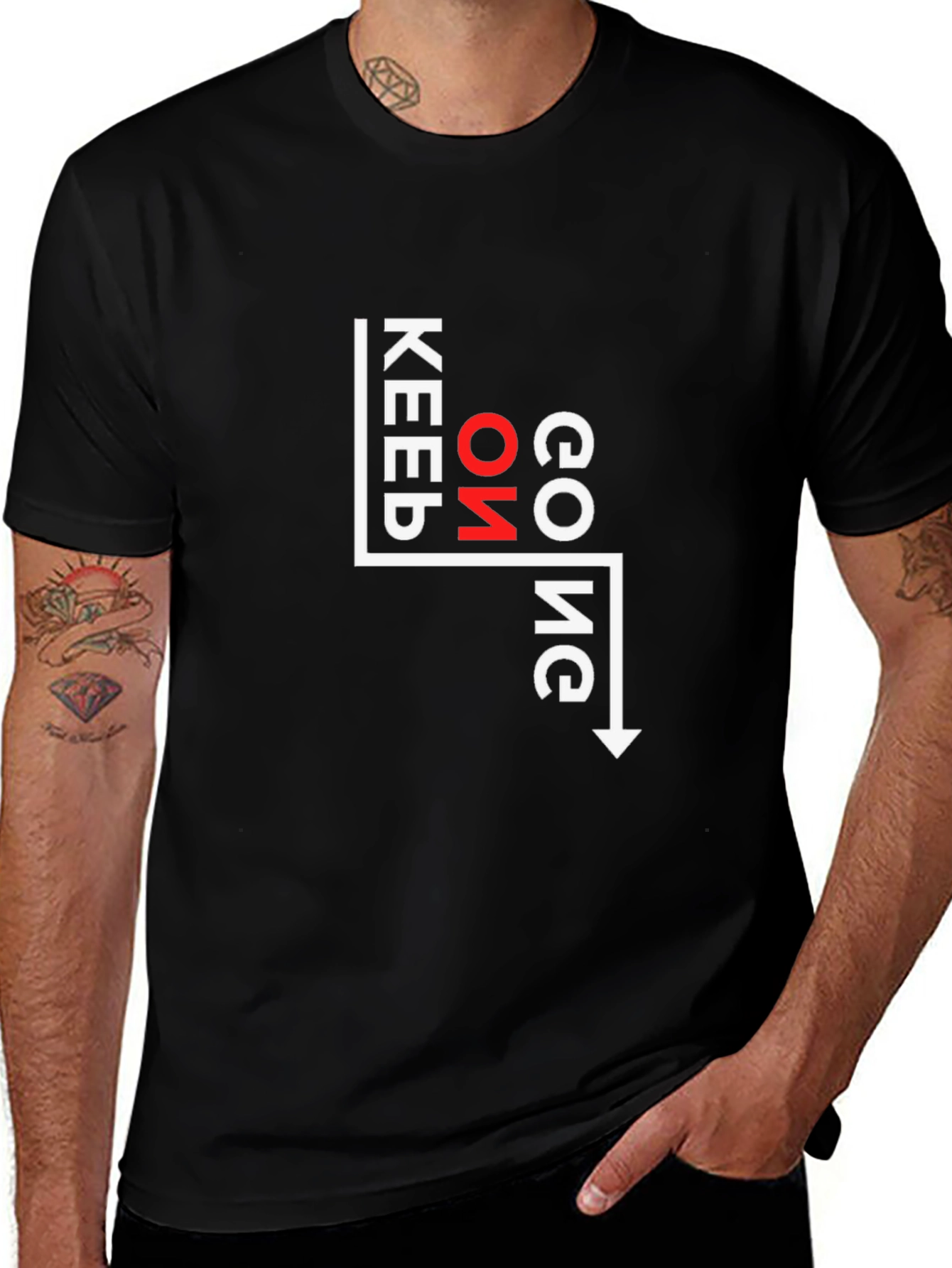Keep On Going Graphic Tee - Motivational Arrow Design