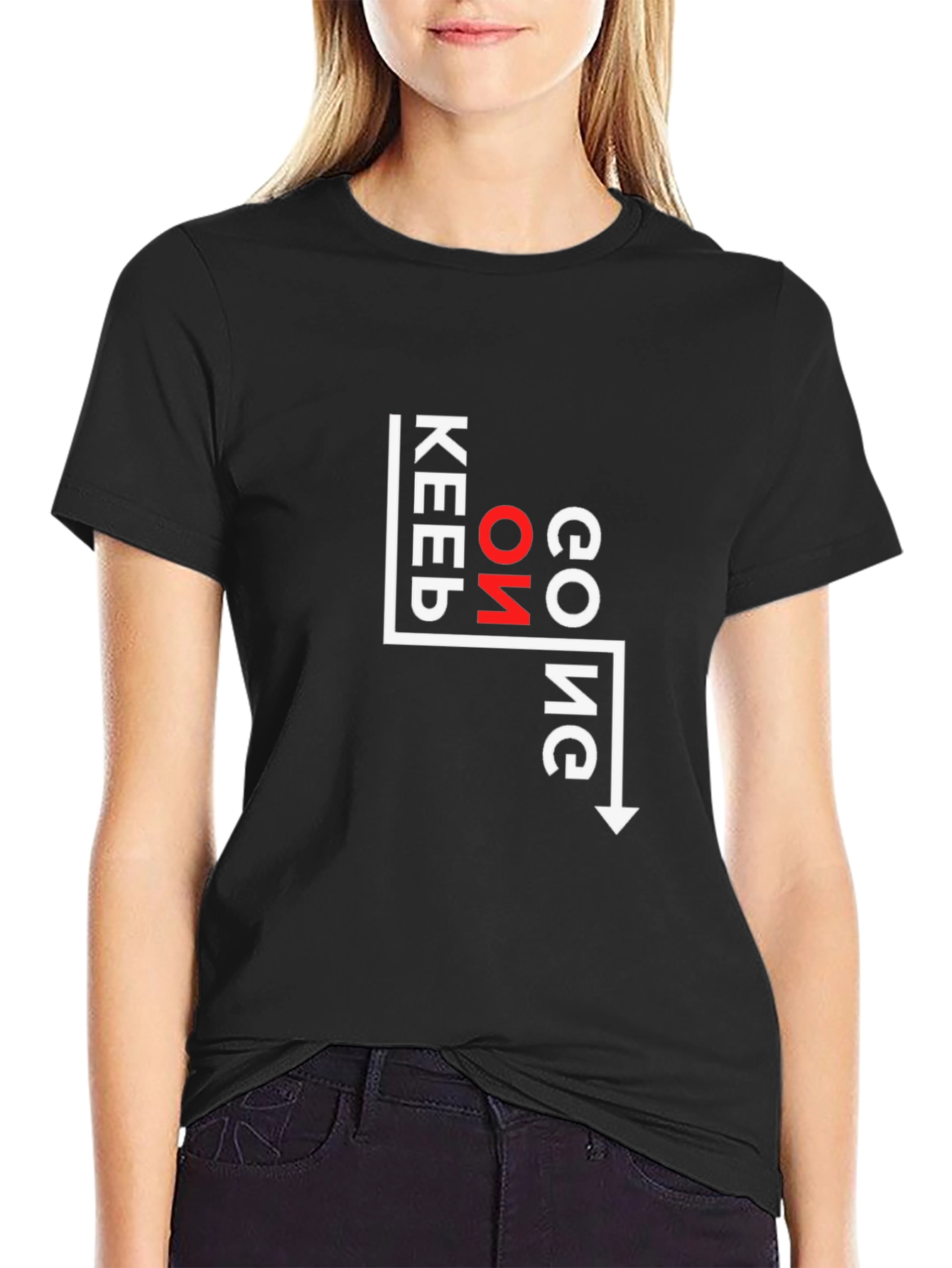 Keep On Going Graphic Tee - Motivational Arrow Design