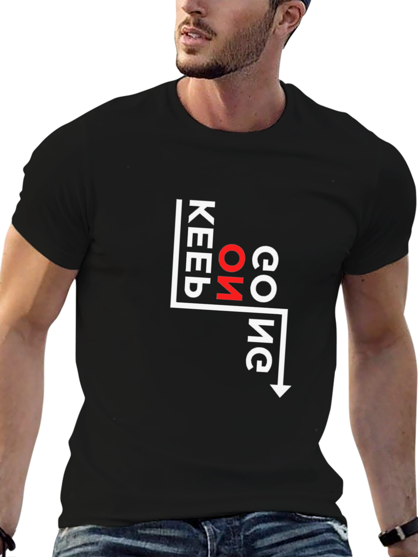 Keep On Going Graphic Tee - Motivational Arrow Design