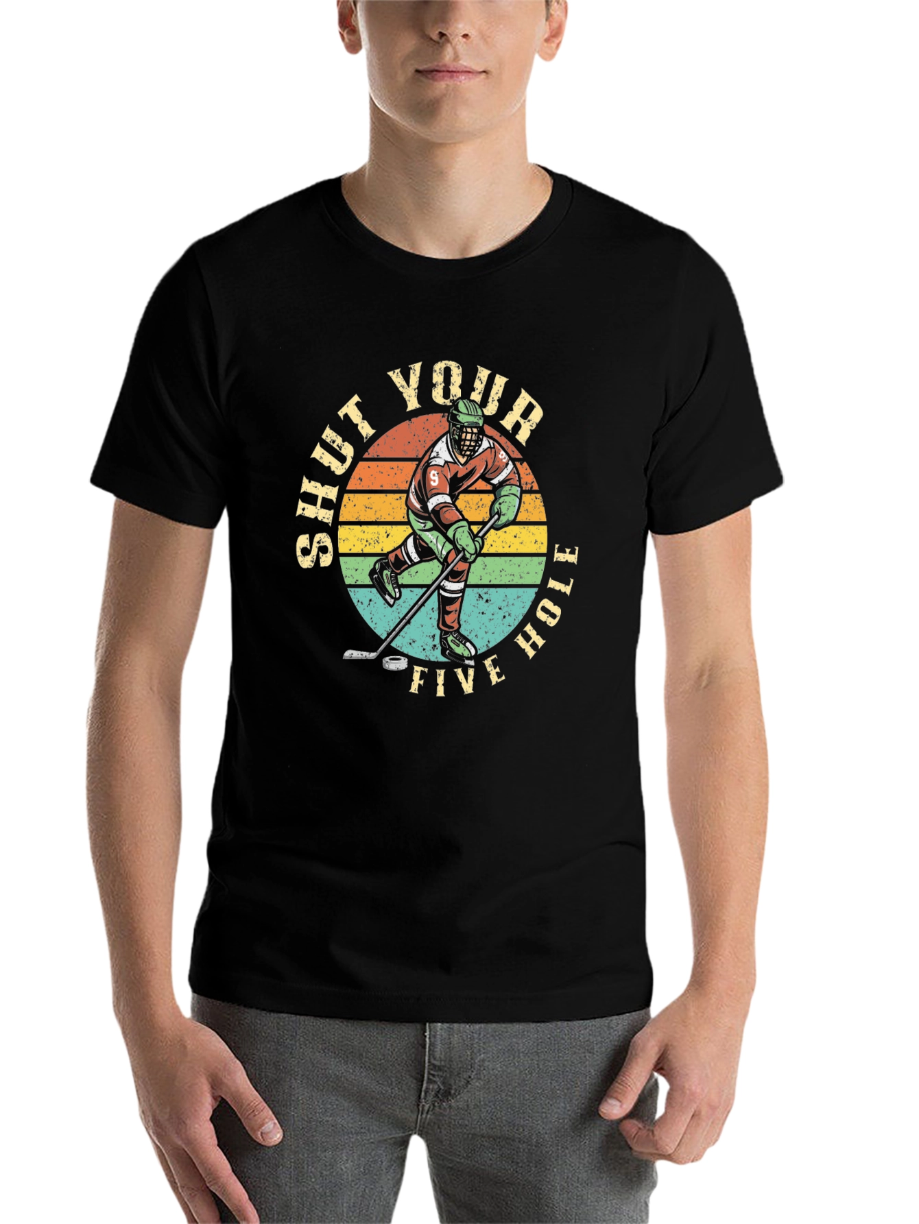 Shut Your Five Hole Hockey Graphic T-Shirt