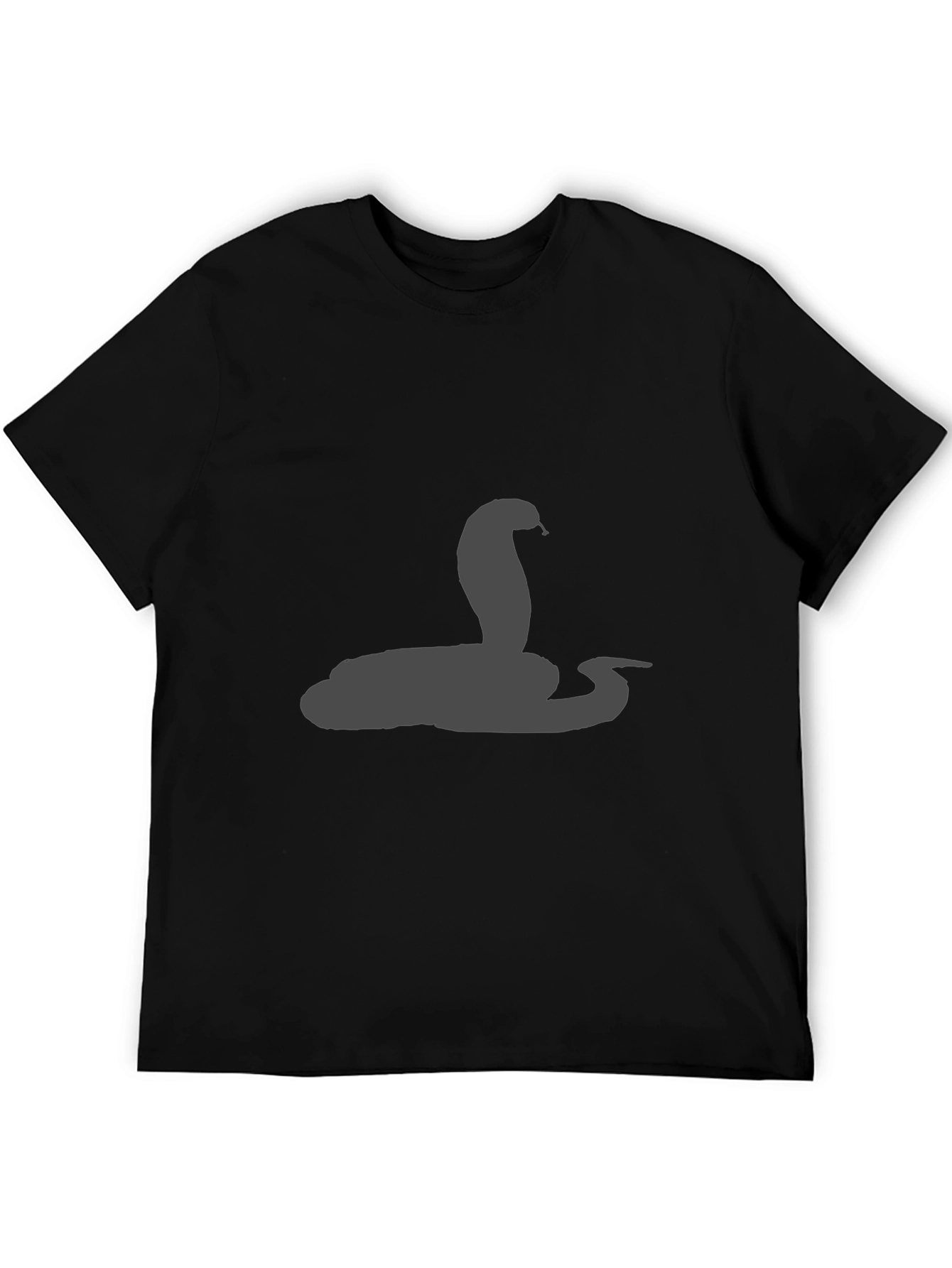 Mens Black T-Shirt with Cobra Snake Design