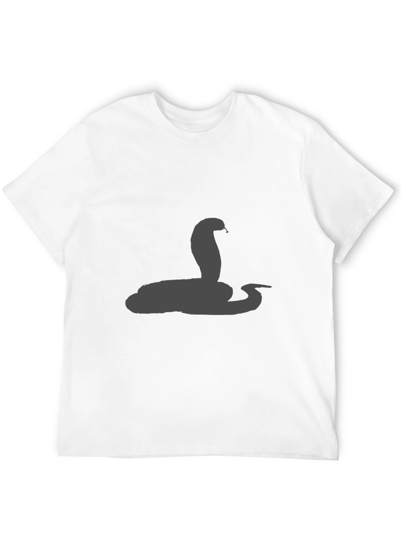 Mens Black T-Shirt with Cobra Snake Design