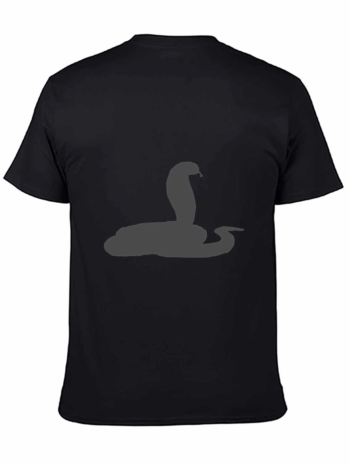 Mens Black T-Shirt with Cobra Snake Design