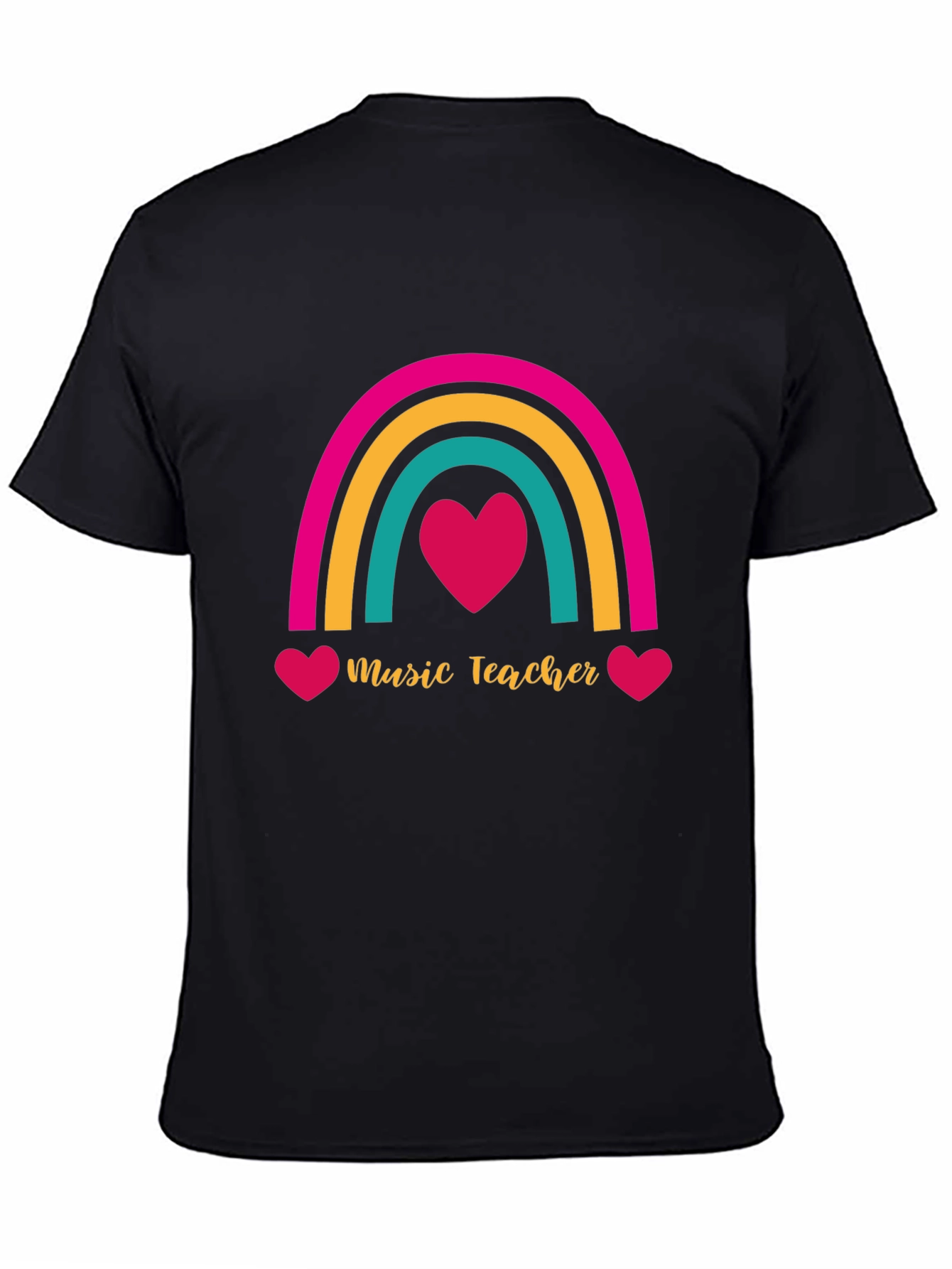 Music Teacher Rainbow Heart T-Shirt