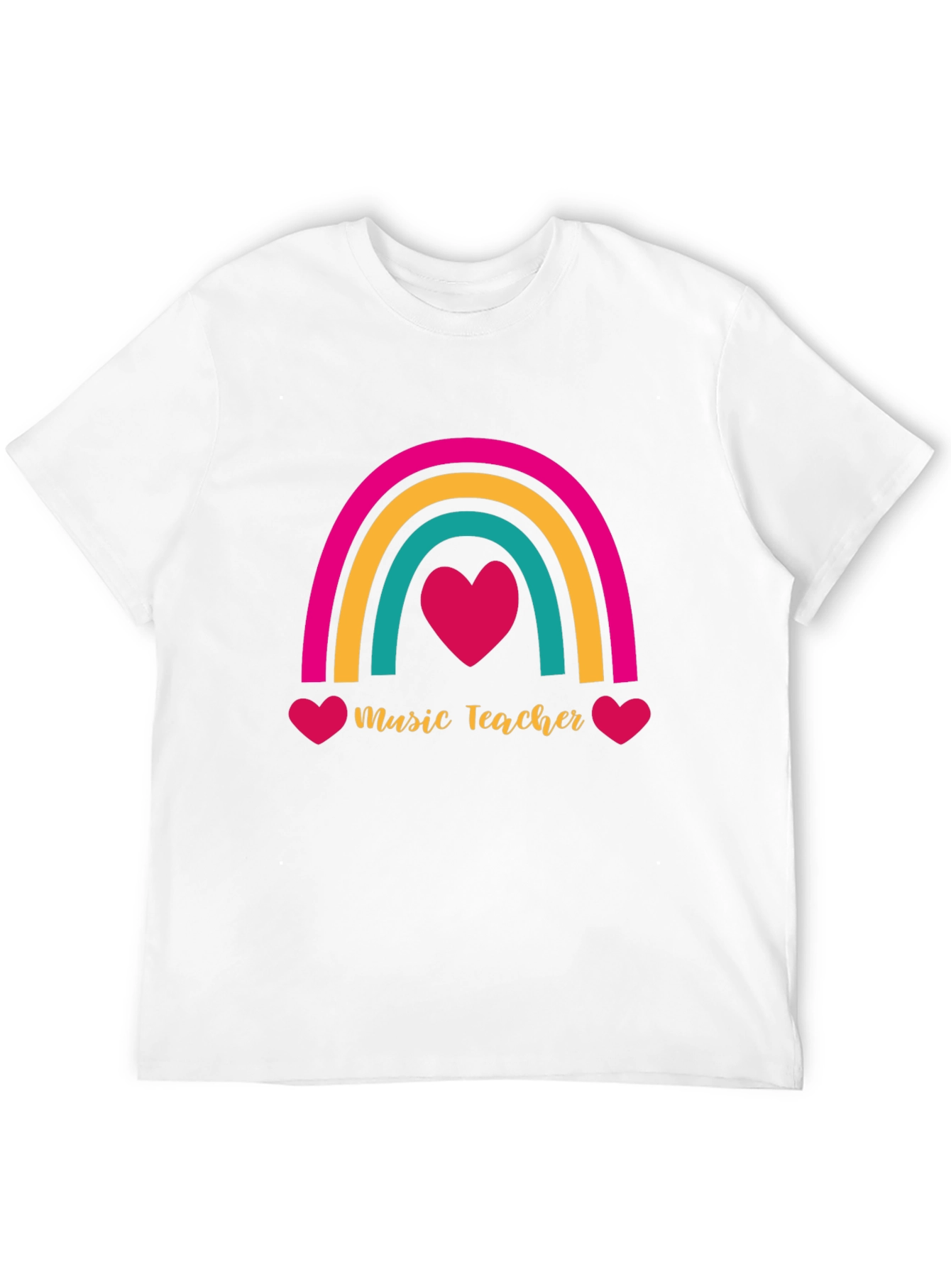 Music Teacher Rainbow Heart T-Shirt