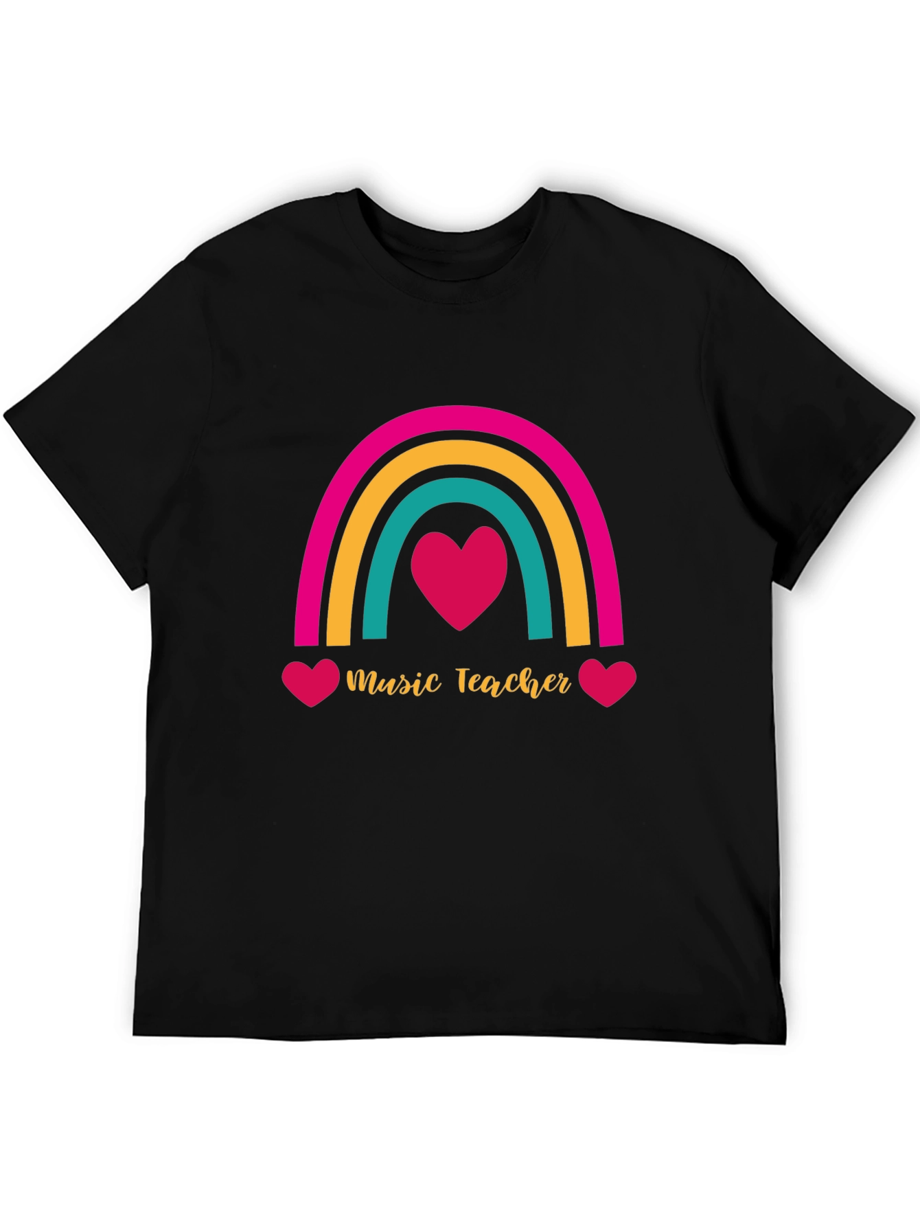 Music Teacher Rainbow Heart T-Shirt