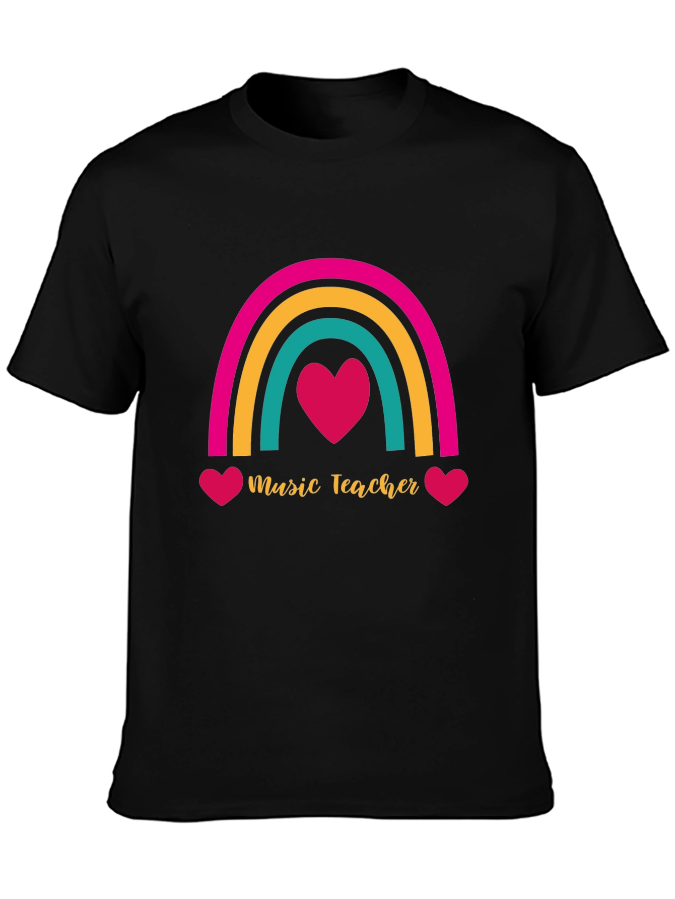 Music Teacher Rainbow Heart T-Shirt