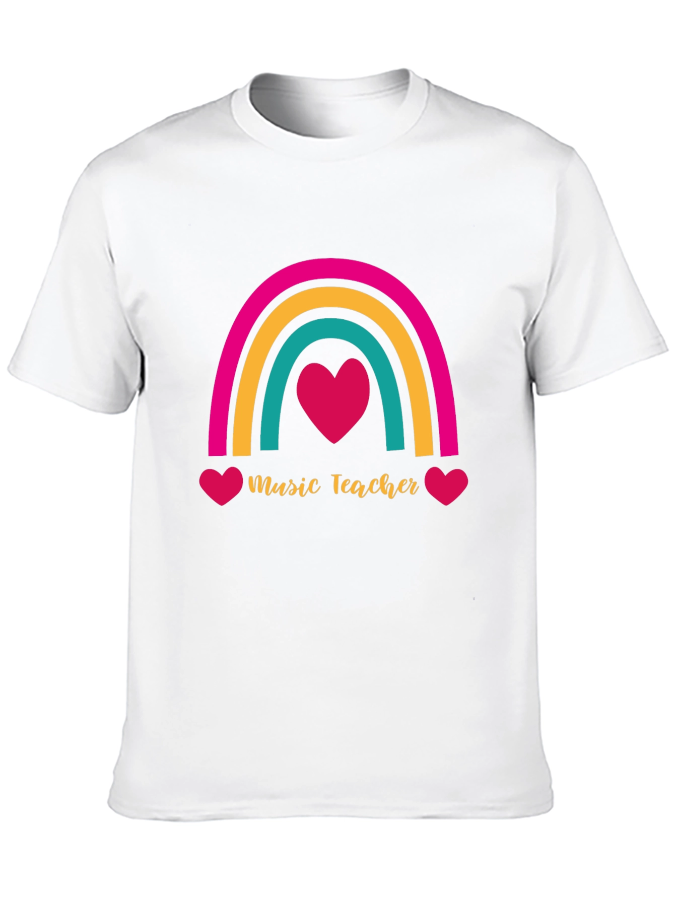 Music Teacher Rainbow Heart T-Shirt