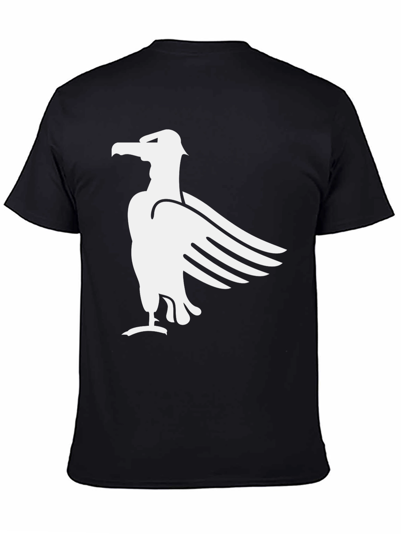 Black T-Shirt with White Eagle Graphic