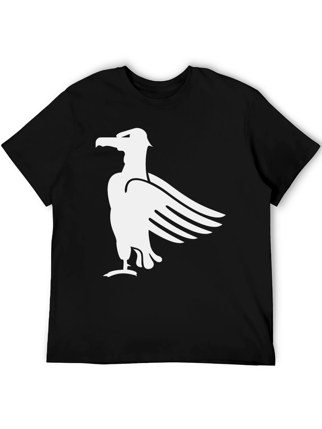 Black T-Shirt with White Eagle Graphic