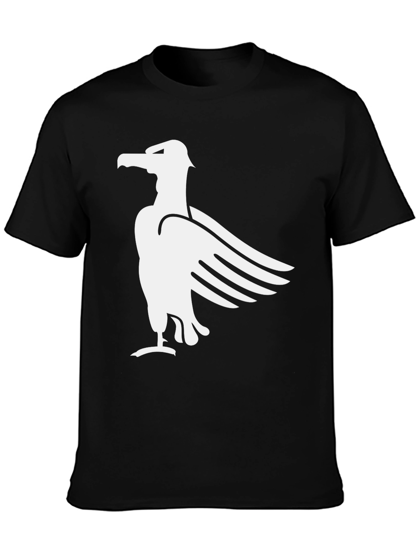 Black T-Shirt with White Eagle Graphic