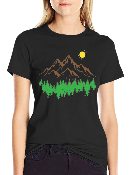Mountain & Forest Graphic Tee - Nature Adventure Shirt