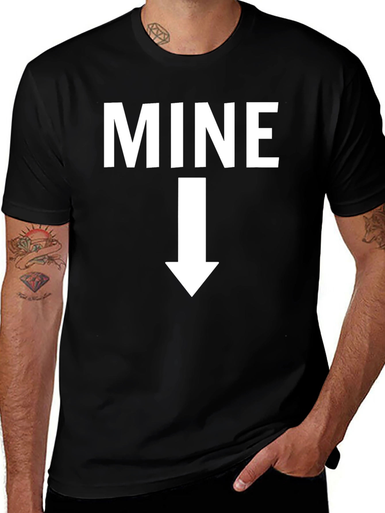 MINE Graphic T-Shirt - Black Cotton Tee
