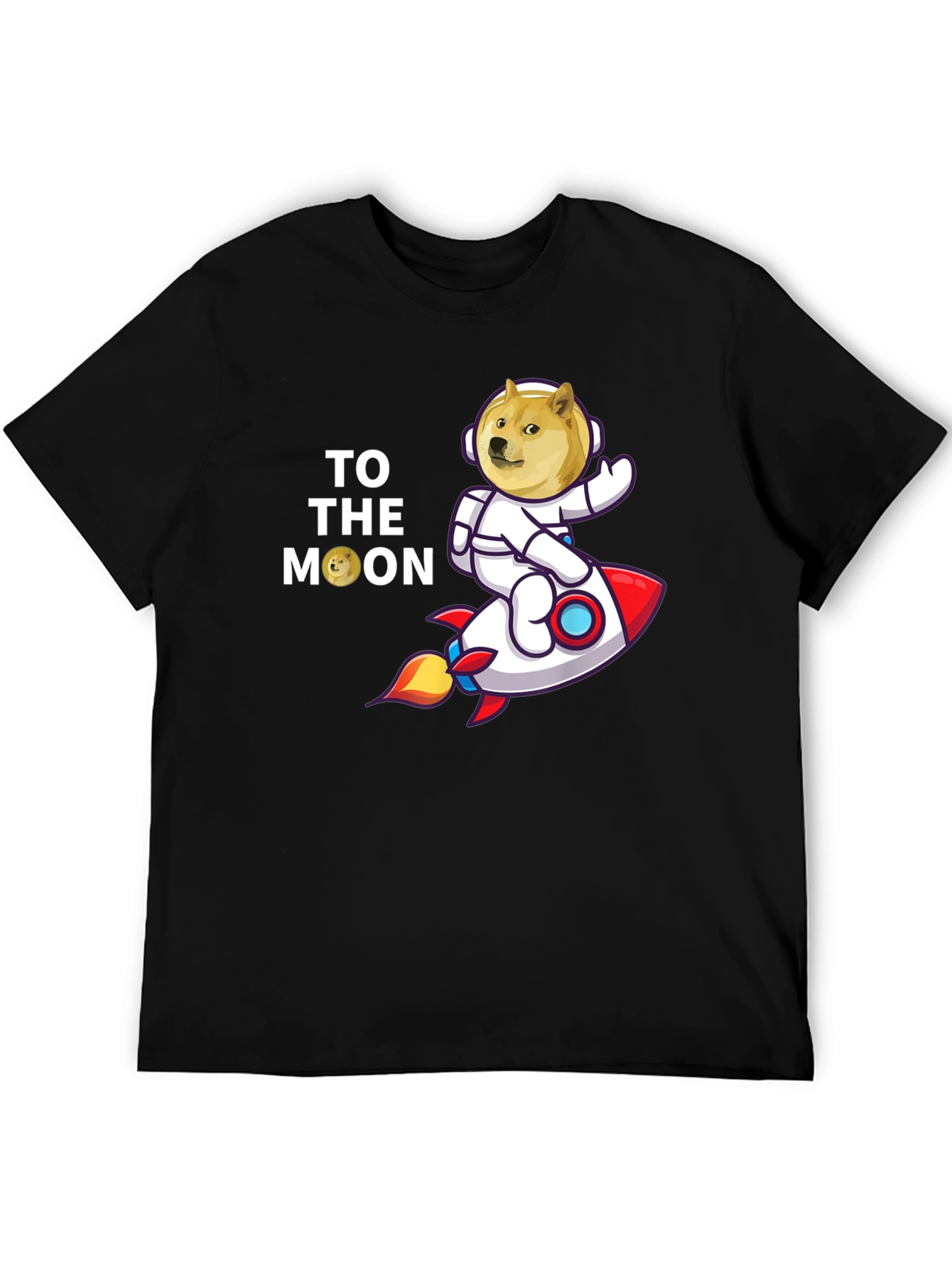 Doge to the Moon Black T-Shirt