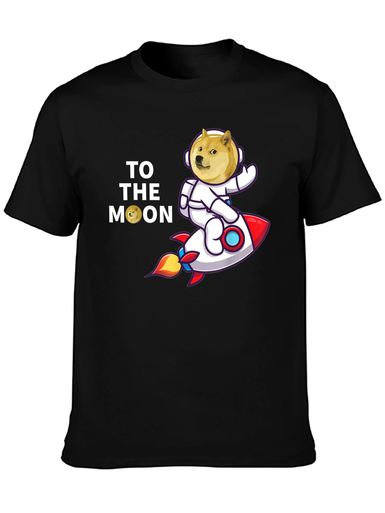 Doge to the Moon Black T-Shirt