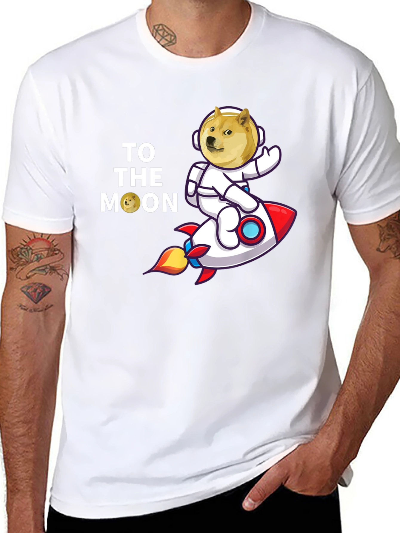 Doge to the Moon Black T-Shirt