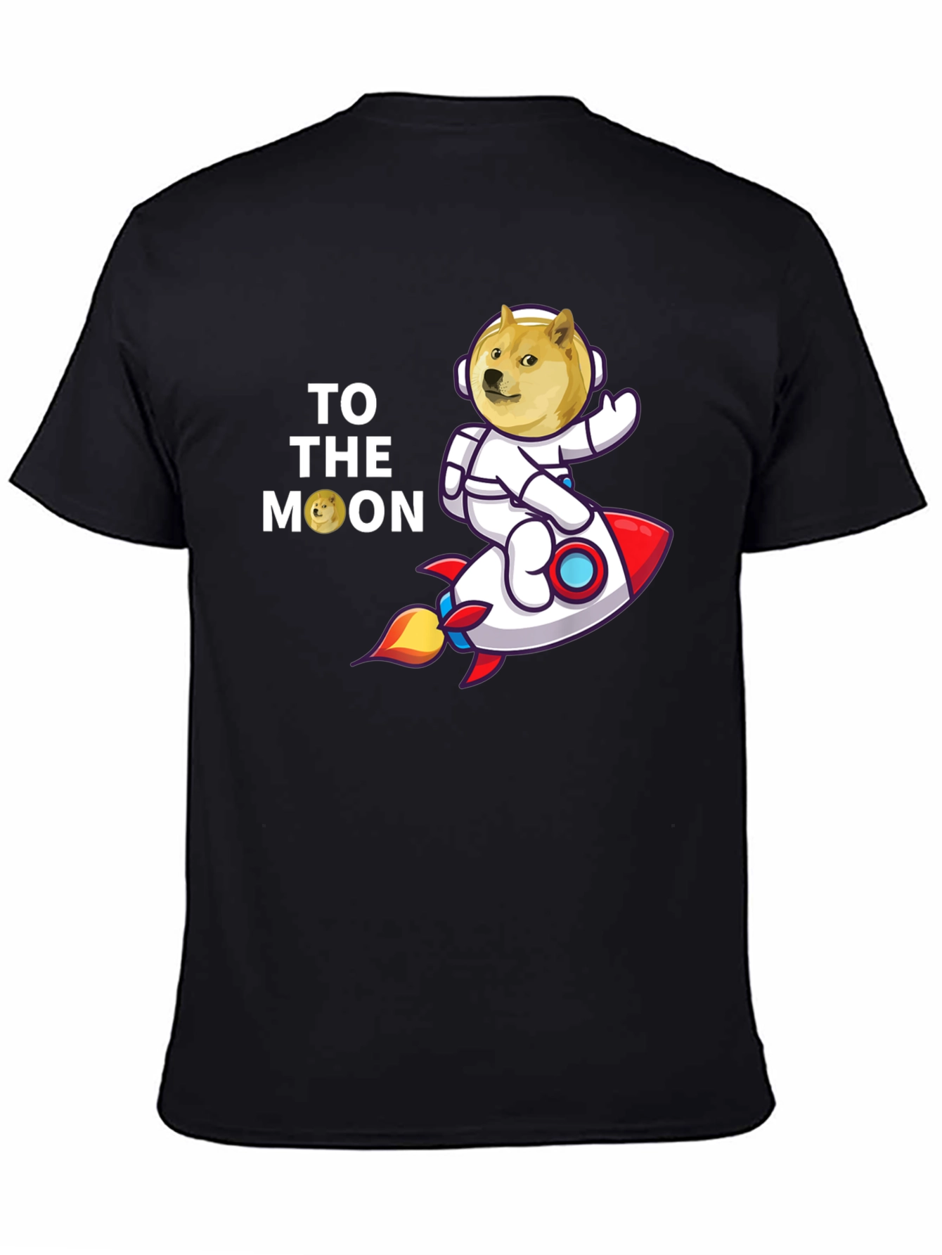 Doge to the Moon Black T-Shirt