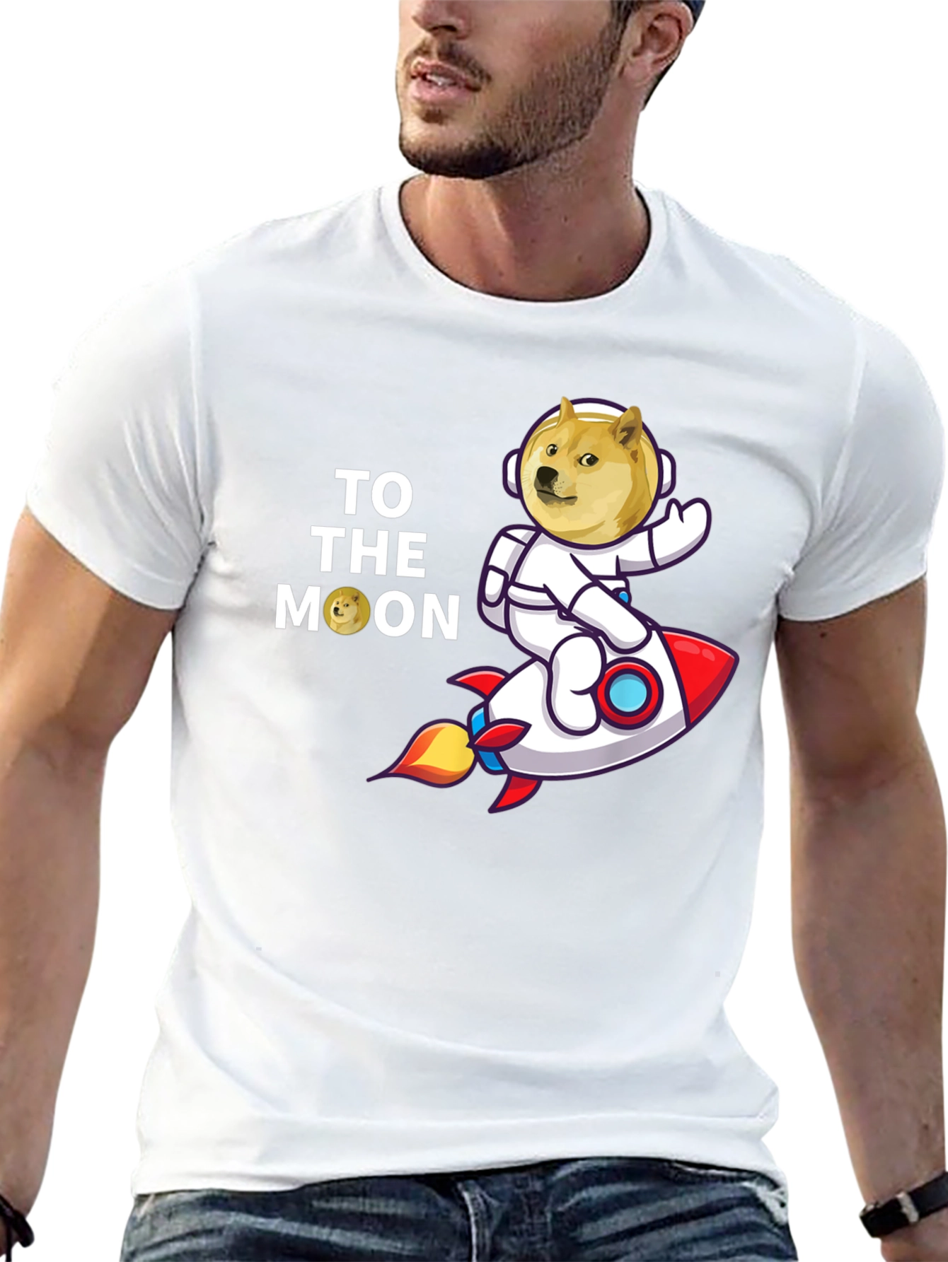 Doge to the Moon Black T-Shirt