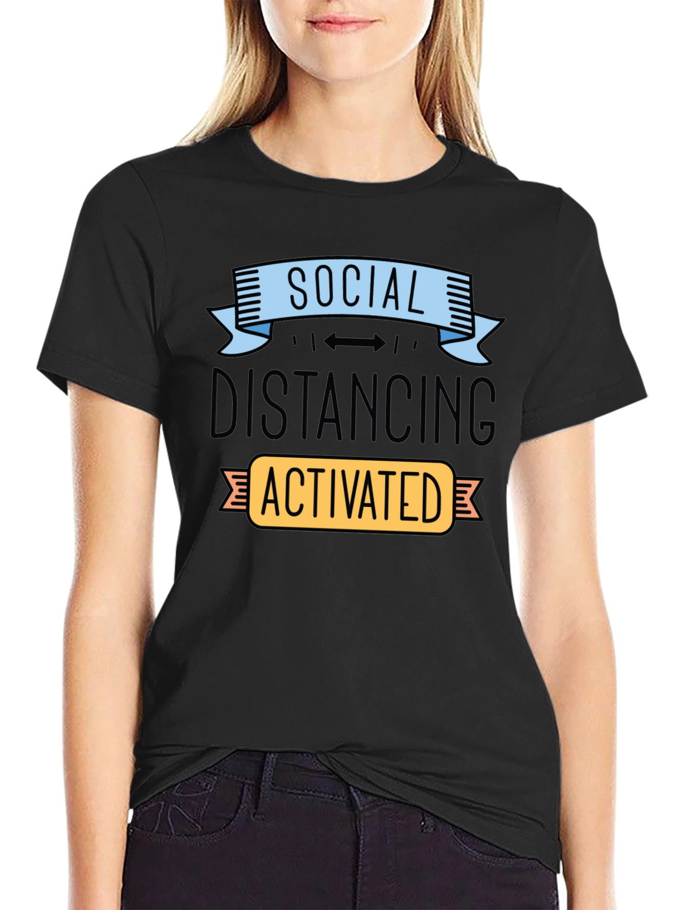Social Distancing Activated T-Shirt Funny Novelty Tee