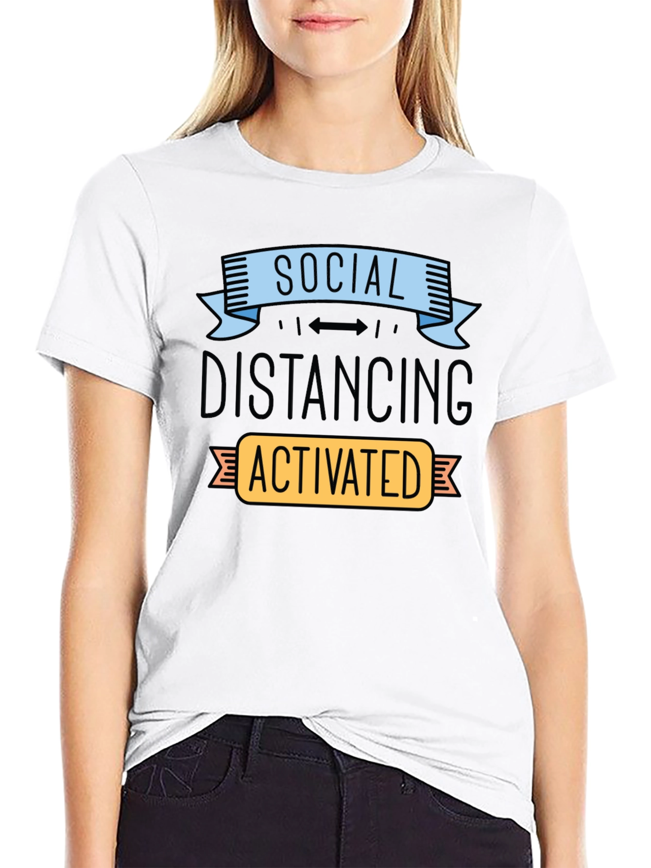 Social Distancing Activated T-Shirt Funny Novelty Tee