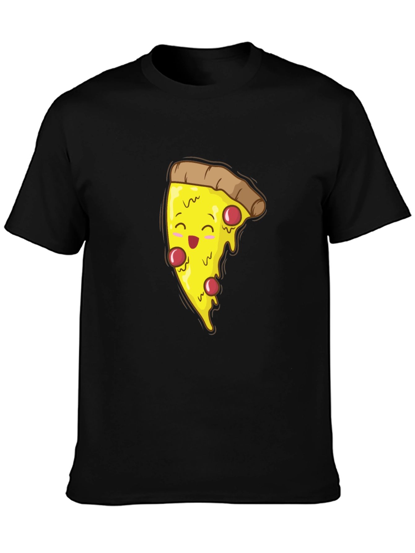 Pizza Slice Graphic T-Shirt - Black Cotton Tee