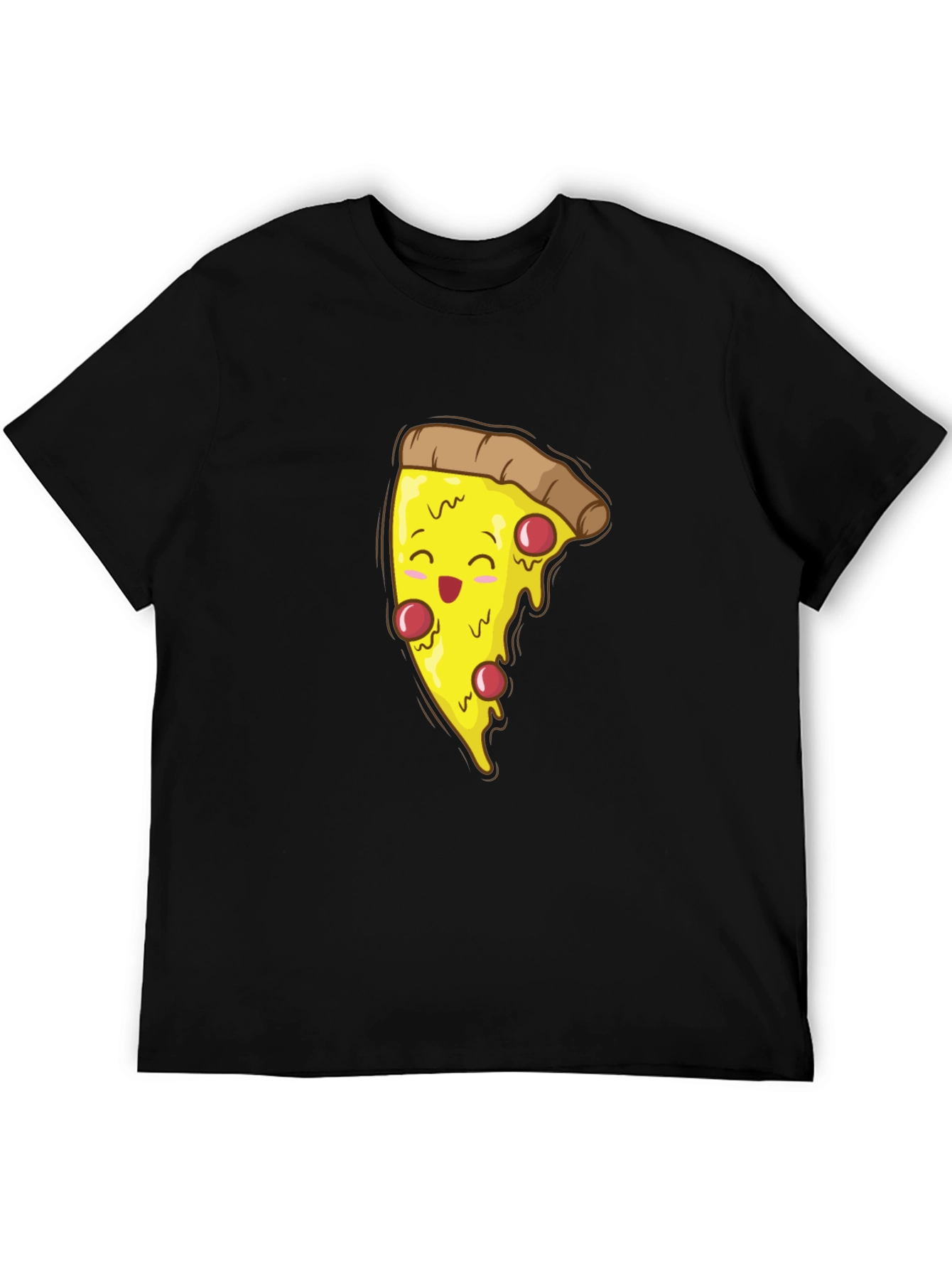 Pizza Slice Graphic T-Shirt - Black Cotton Tee