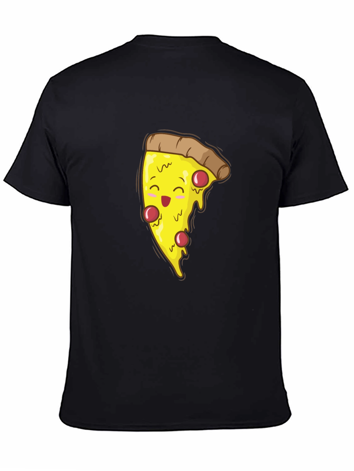 Pizza Slice Graphic T-Shirt - Black Cotton Tee