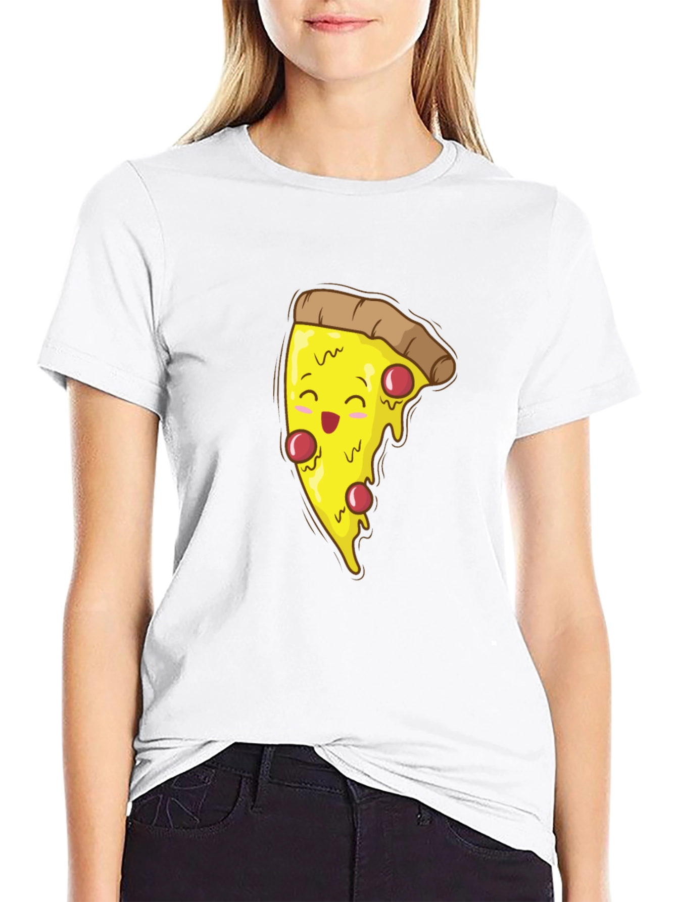 Pizza Slice Graphic T-Shirt - Black Cotton Tee